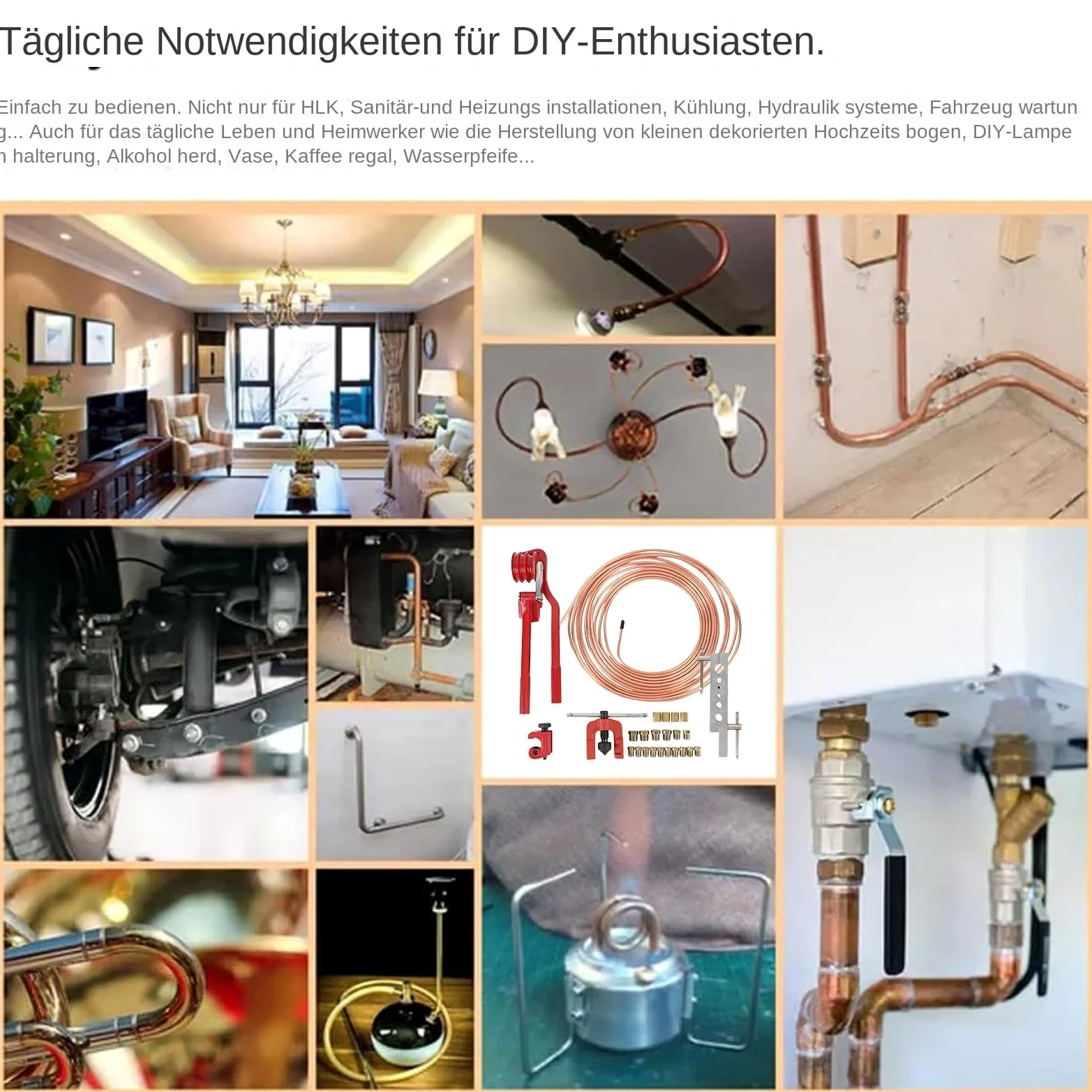 Zestaw Do Kielichowania Rur Uniwersalne gięcie i cięcie 4,76mm | Zestaw Do Kielichowania I Cięcia Rur Naprawa Samochodowa, Układ Hamulcowy, HVAC, Chłodnictwo, Rurociągi