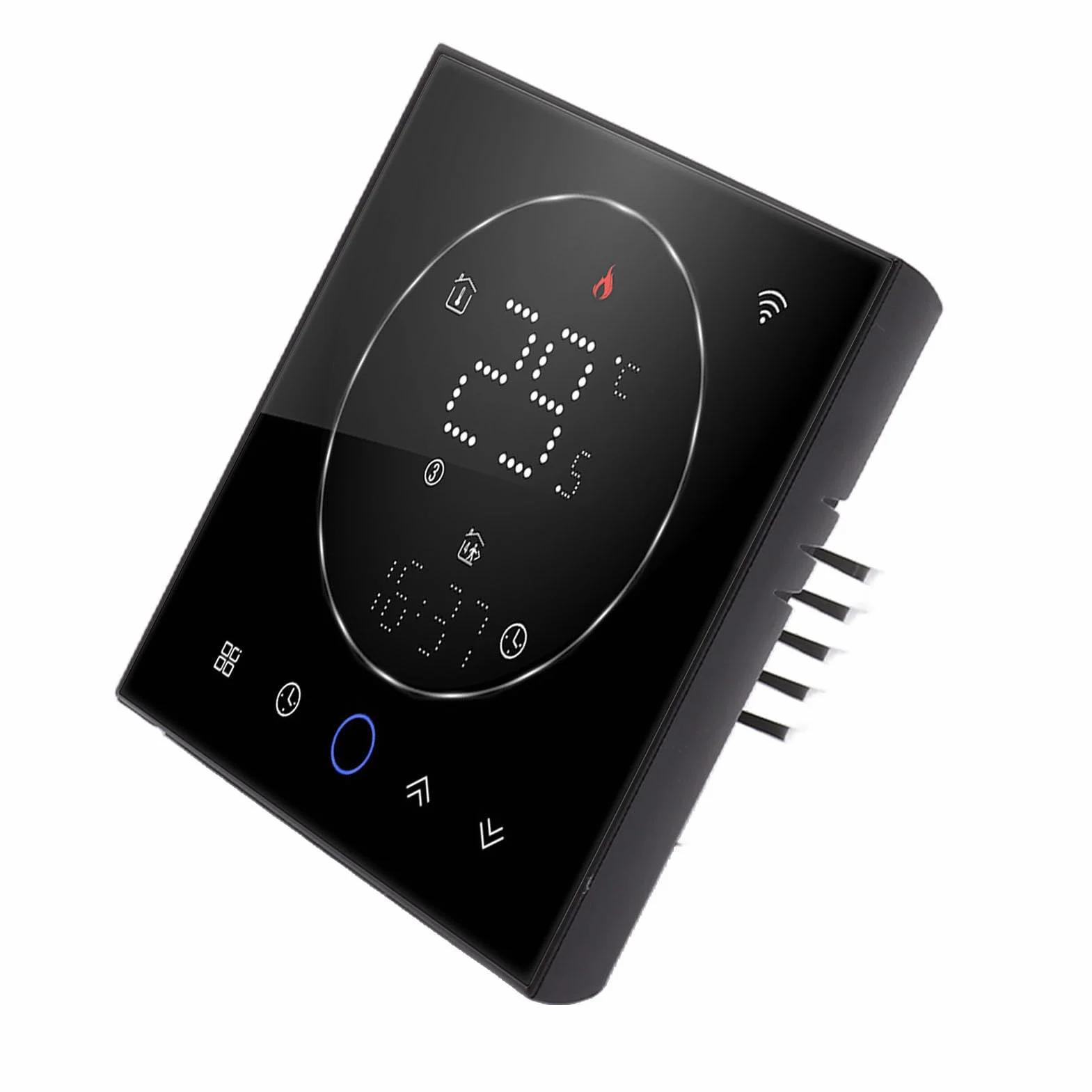SIXRUN Programowalny Inteligentny Termostat Domowy Termostat z Ekranem Dotykowym WiFi AC 95 do 240 V 41 do 95F 16A Sterowanie Głosem 6-okresowe Programowanie Ogrzewania Elektrycznego Mieszkanie