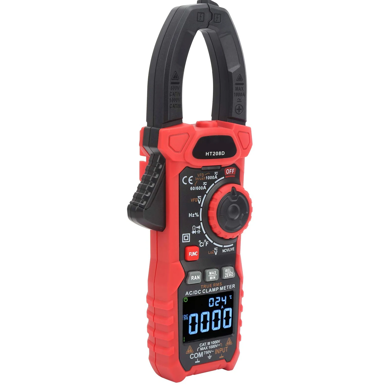 Kaiweets HT208D Cyfrowy Zacisk Amperometryczny, AC750V/DC1000V 6000 Zlicza Napięcie Prądu NCV Tester Elektryczny Multimetr Testowy
