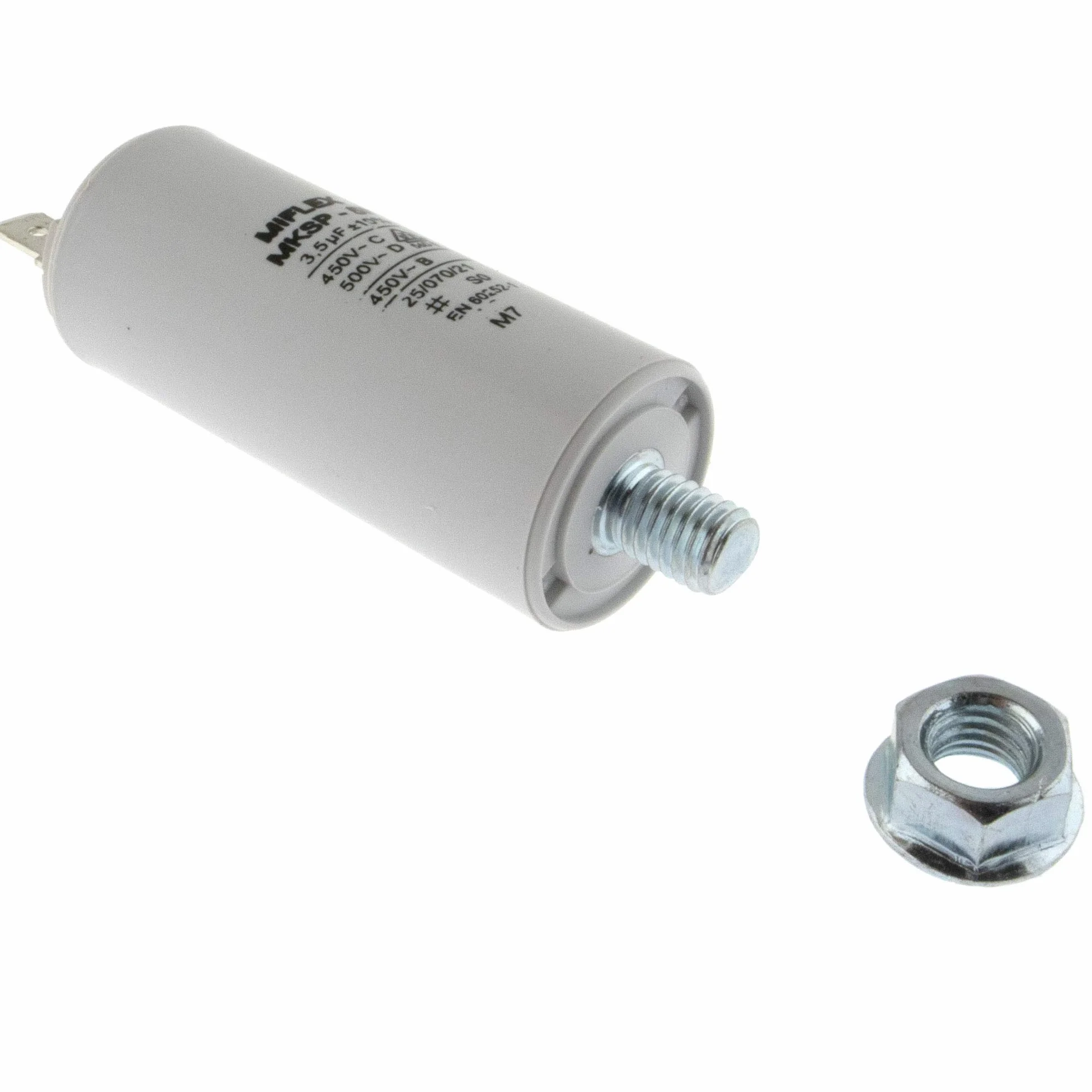 Kondensator silnikowy 3,5µF 450 V 25 x 58 mm wtyczka N1