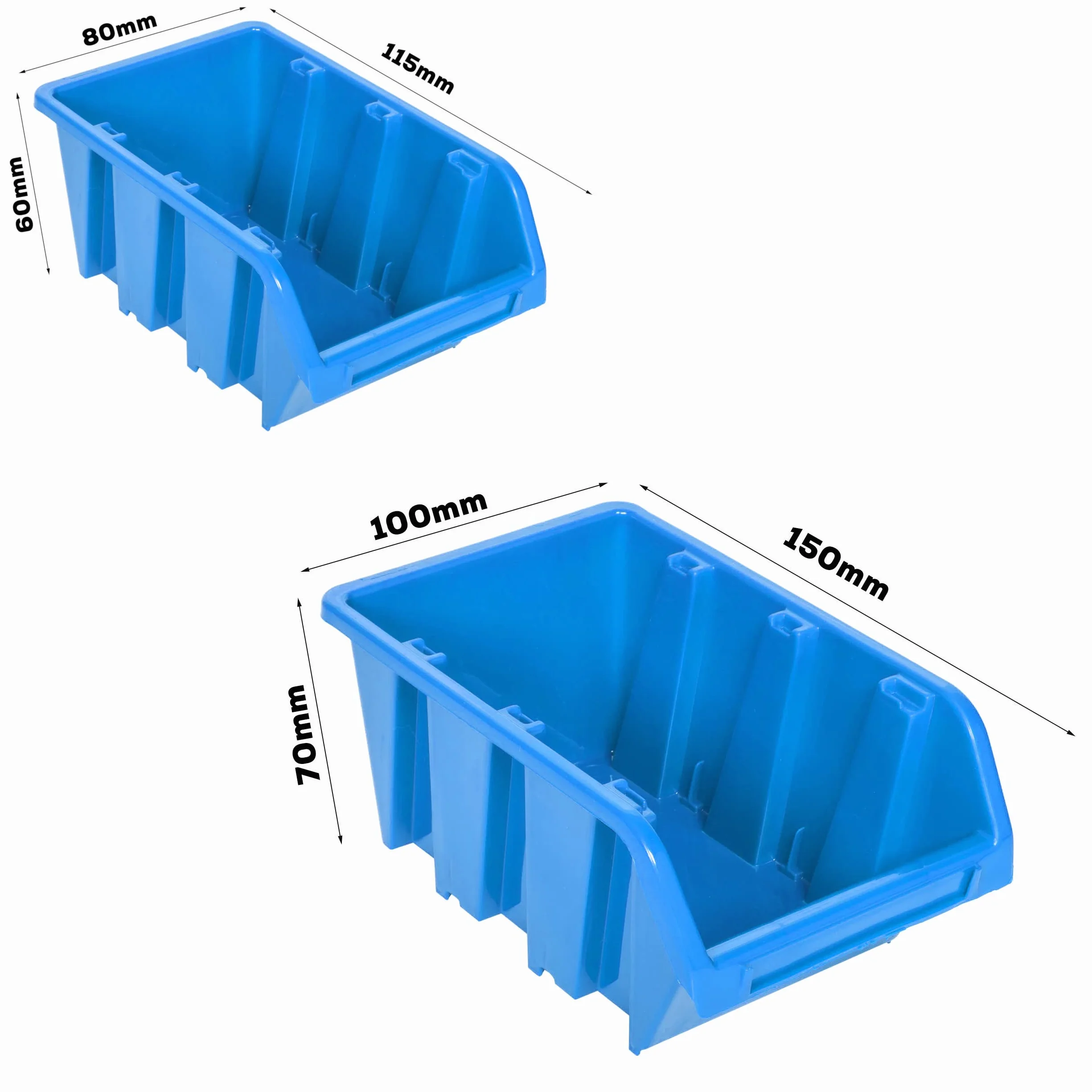 System magazynowy, regał ścienny, 770 x 780 mm, 82 szt. pudełko, pudełka do układania w stos, półki magazynowe, bardzo mocne płyty ścienne, możliwość rozszerzenia, regał warsztatowy, regał magazynowy