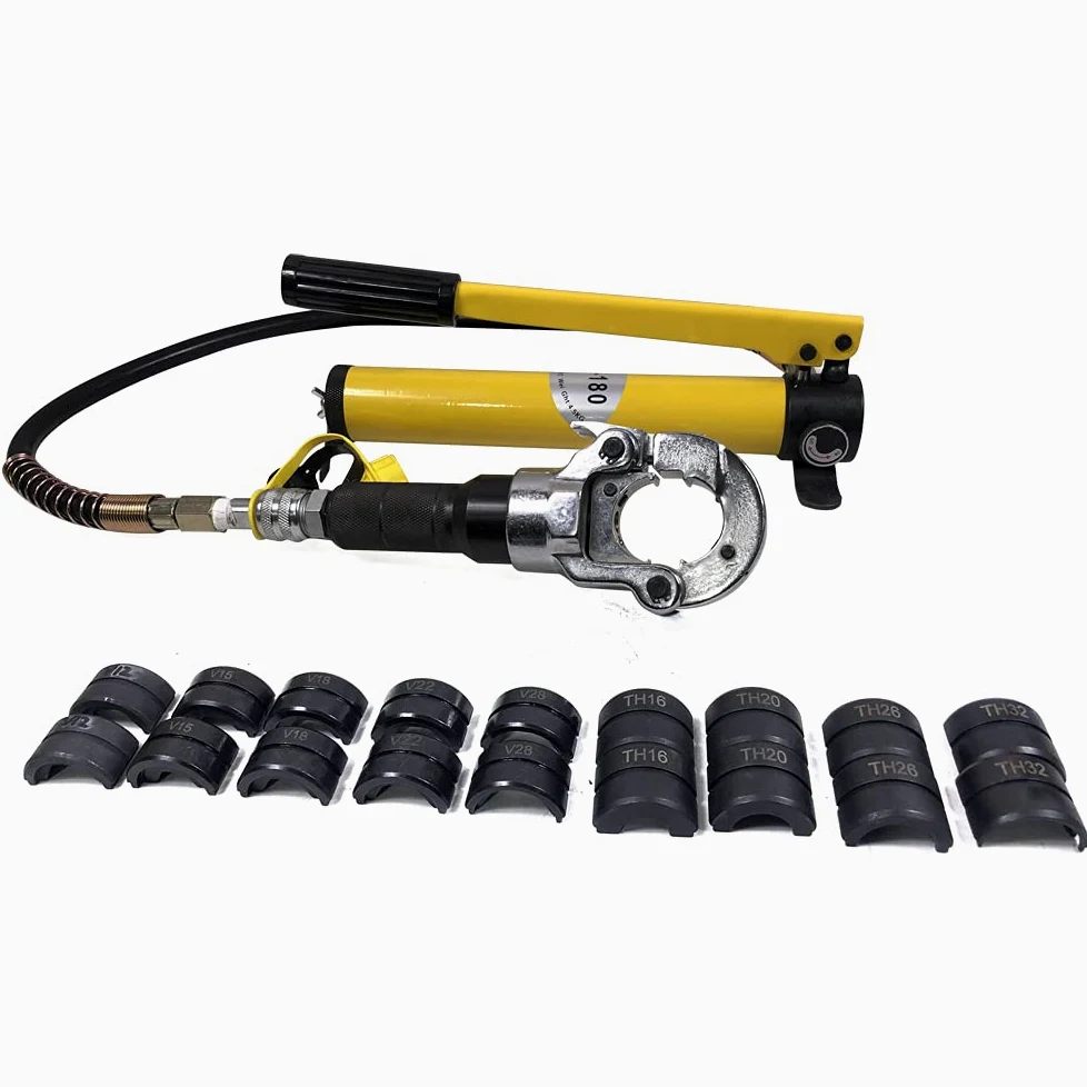 Hydrauliczne szczypce zaciskowe 6T, szczypce zaciskowe do rur miedzianych 12-32 mm, szczypce hydrauliczne do zaciskania z 9 końcówkami, do rur miedzianych lub ze stali nierdzewnej, rur aluminiowych,