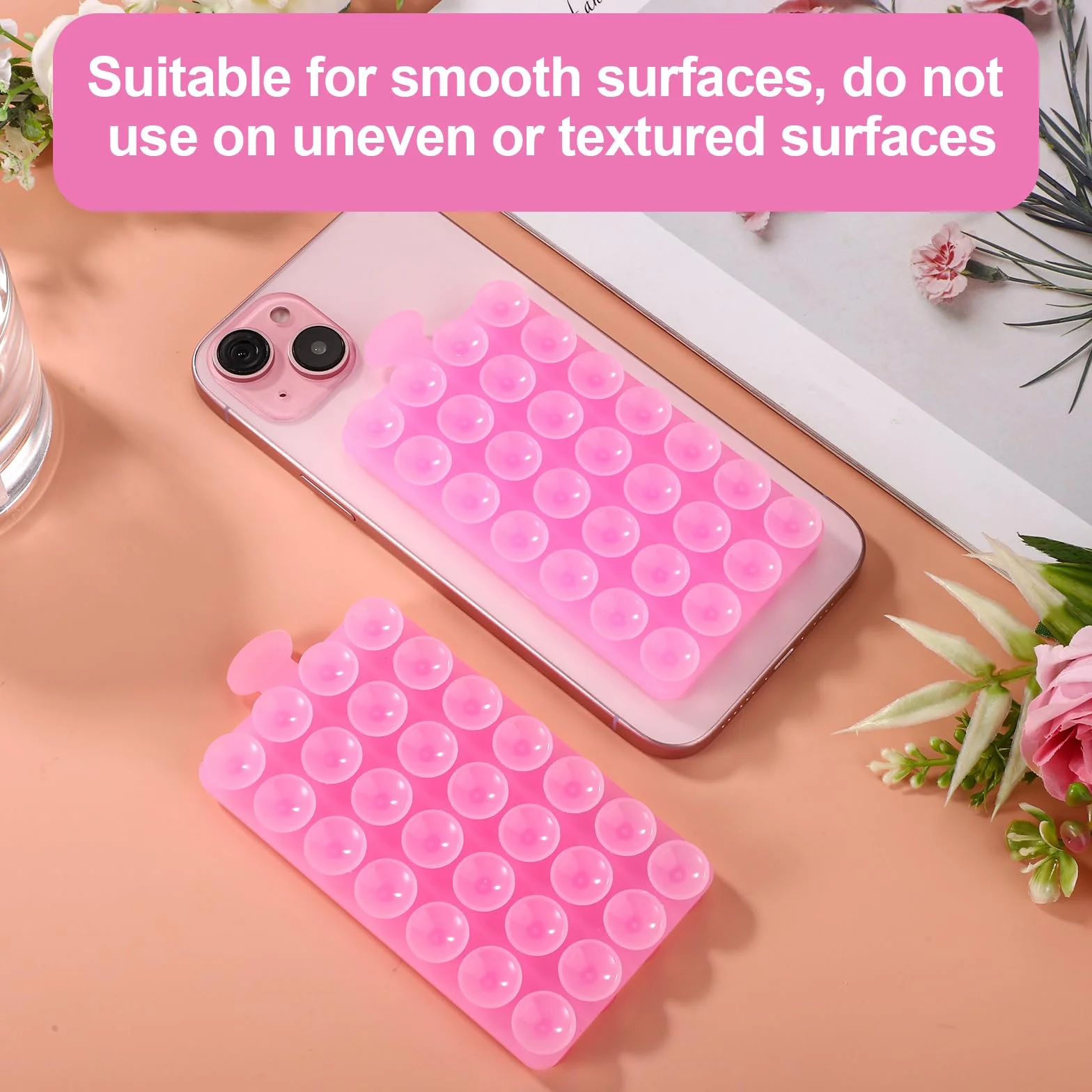 Dwustronny Uchwyt na Telefon z Przyssawką Silikonowy do Selfie i Filmów, 2 Szt.