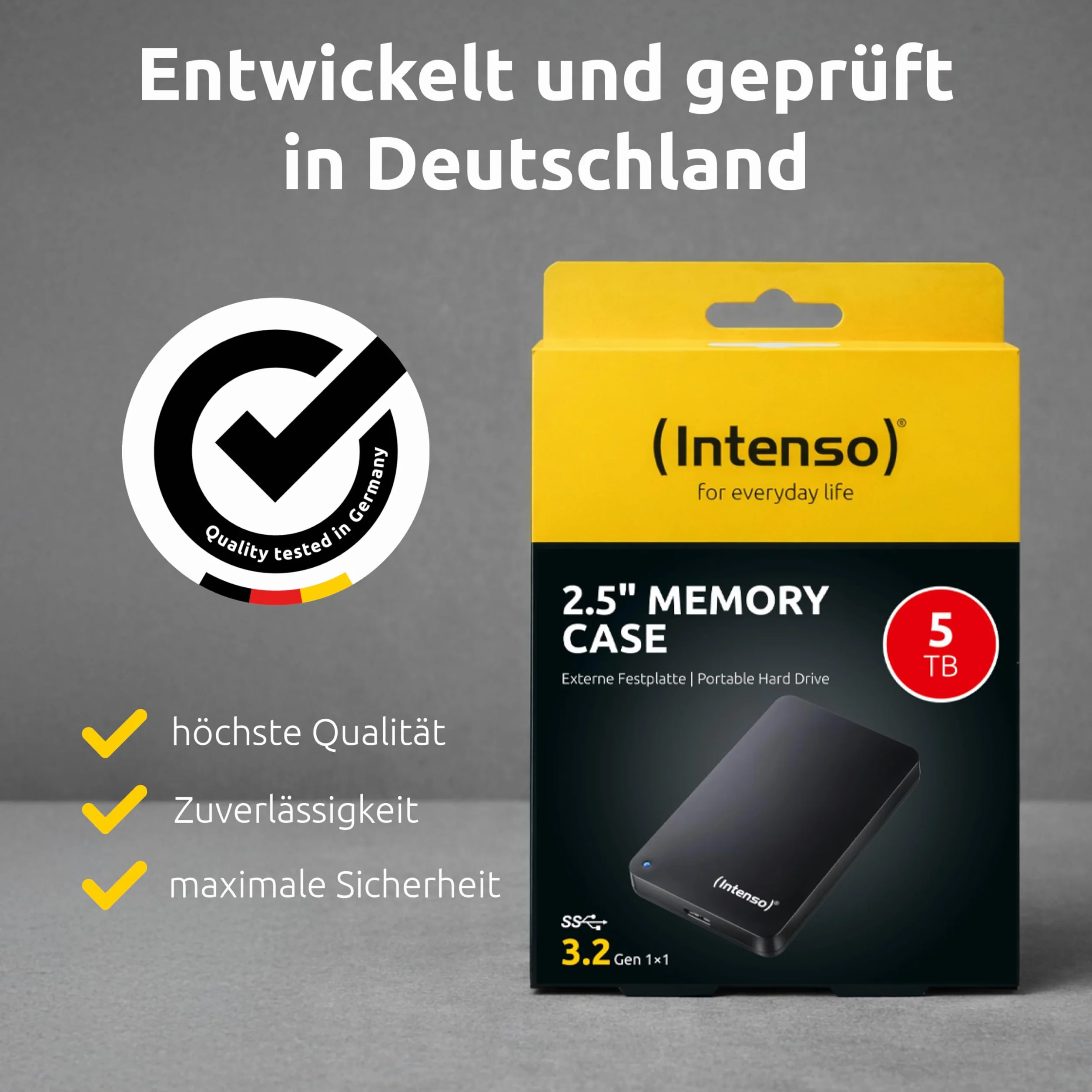 Intenso Memory Case 6021513, Przenośny Dysk Twardy, 5 TB, Czarny