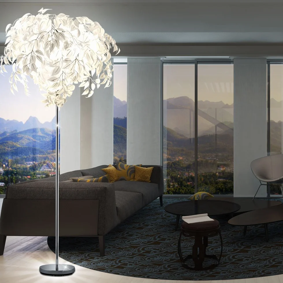 Reality Leuchten Leavy Lampa Stojąca, Biały, 70 x 70 x 180 cm