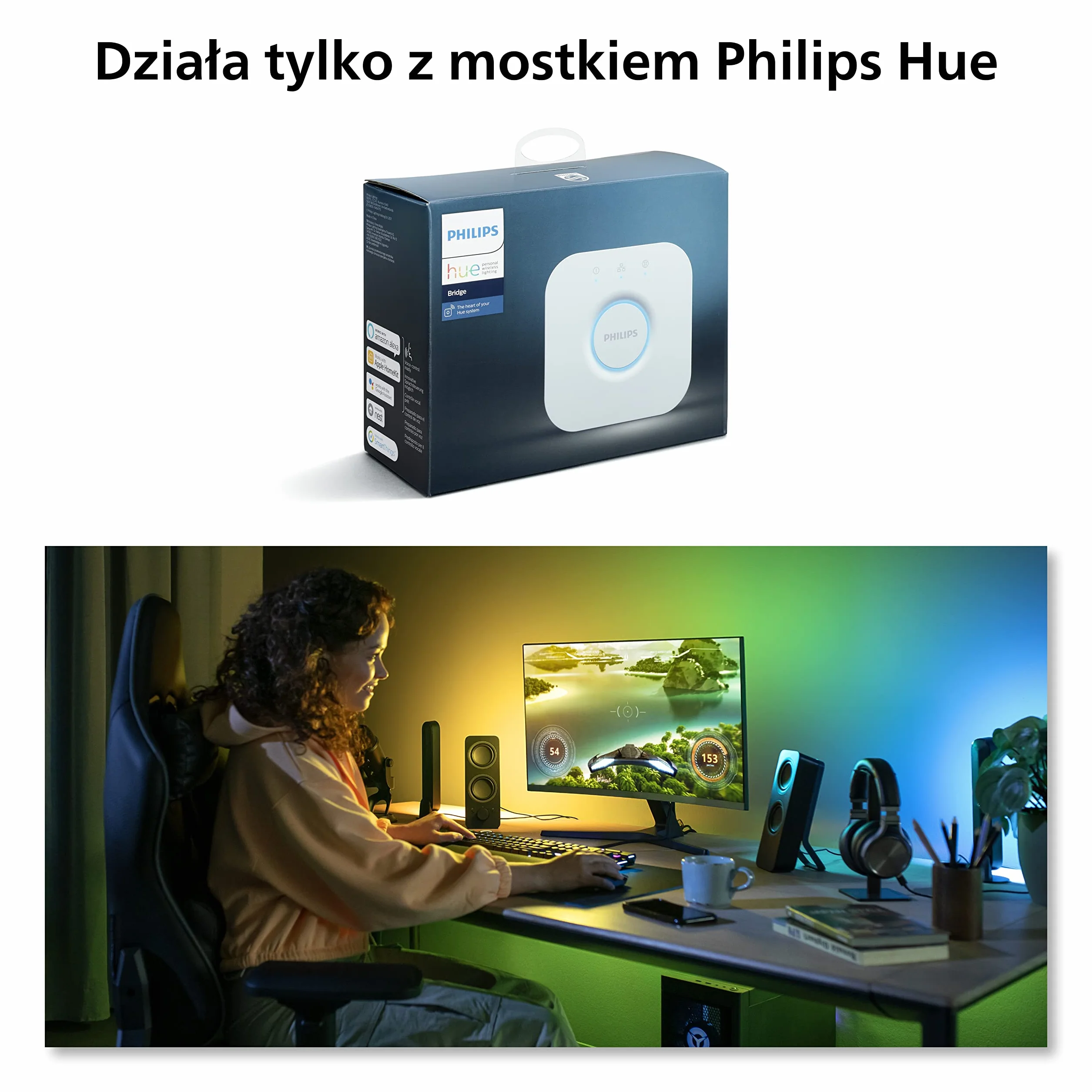Philips Hue White and Color Ambiance Taśma LED Play Gradient PC 32" 34"