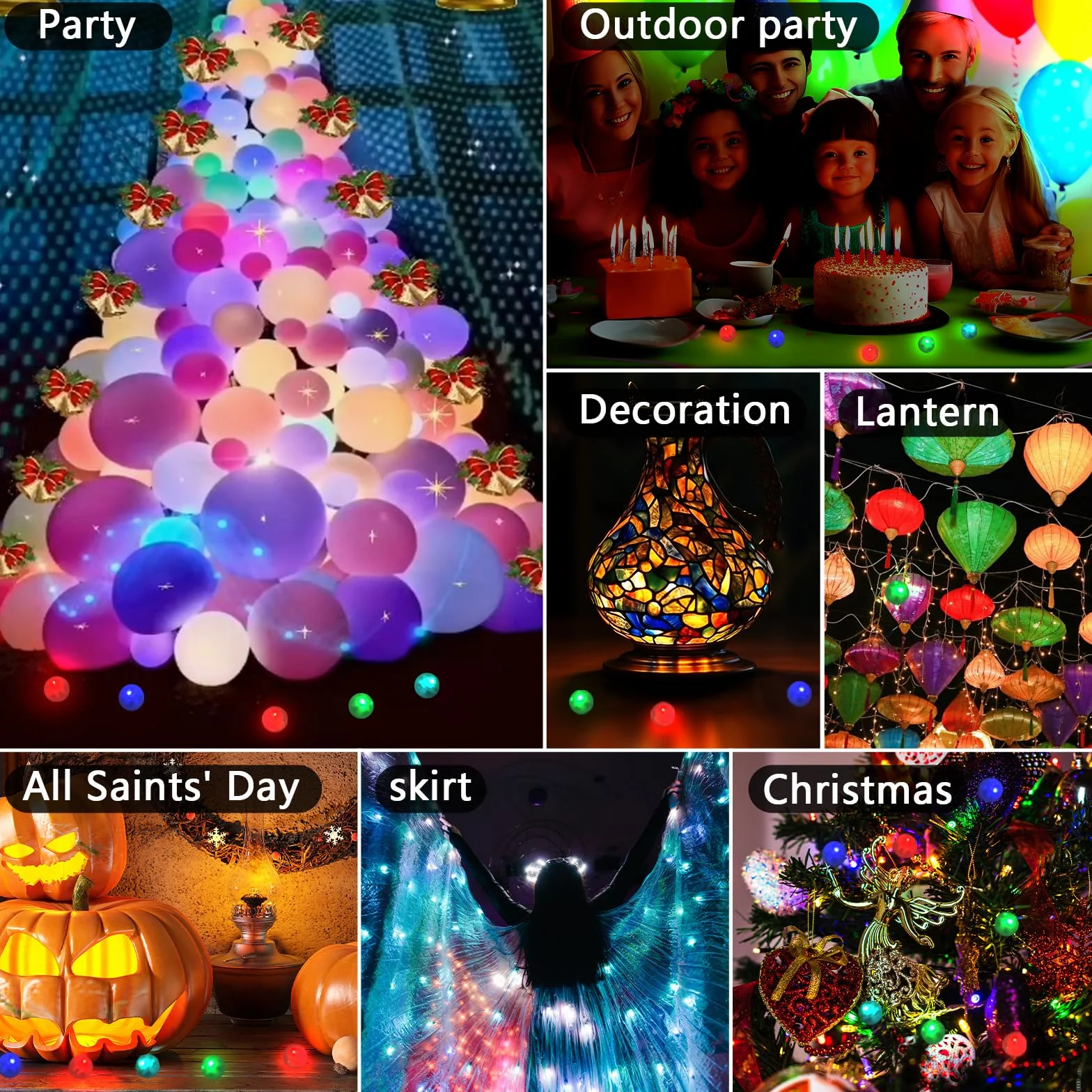 100 sztuk mini świetlnych kulek LED, okrągłe balony LED, mini kolorowe lampki balonowe do latarni papierowych, na Boże Narodzenie, urodziny, karnawał, wesele, do ogrodu, baru, klubu.