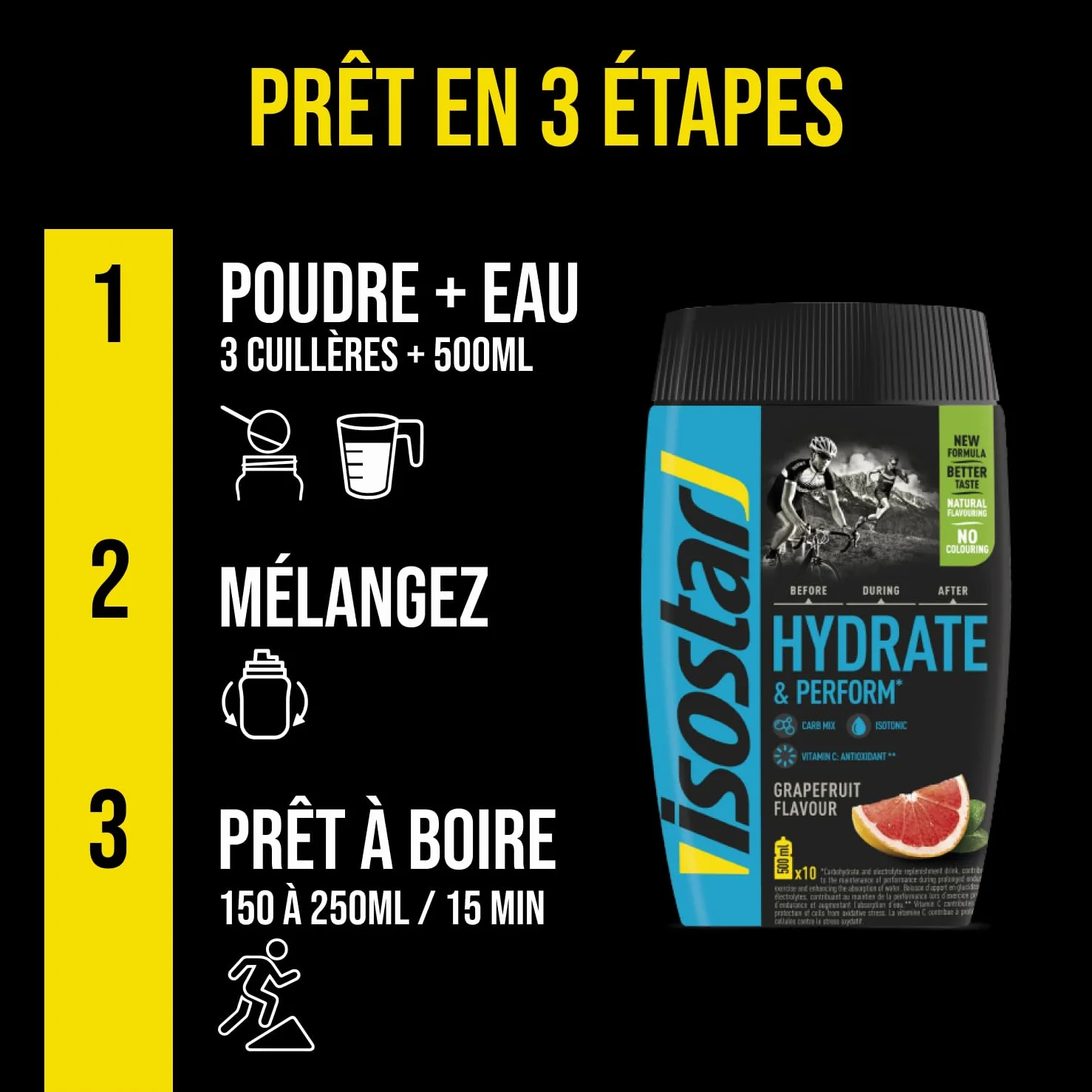 Isostar Hydrate & Perform – 400 g izotonicznego napoju elektrolitycznego – roztwór elektrolityczny wspierający sportową wydajność – grejpfrut