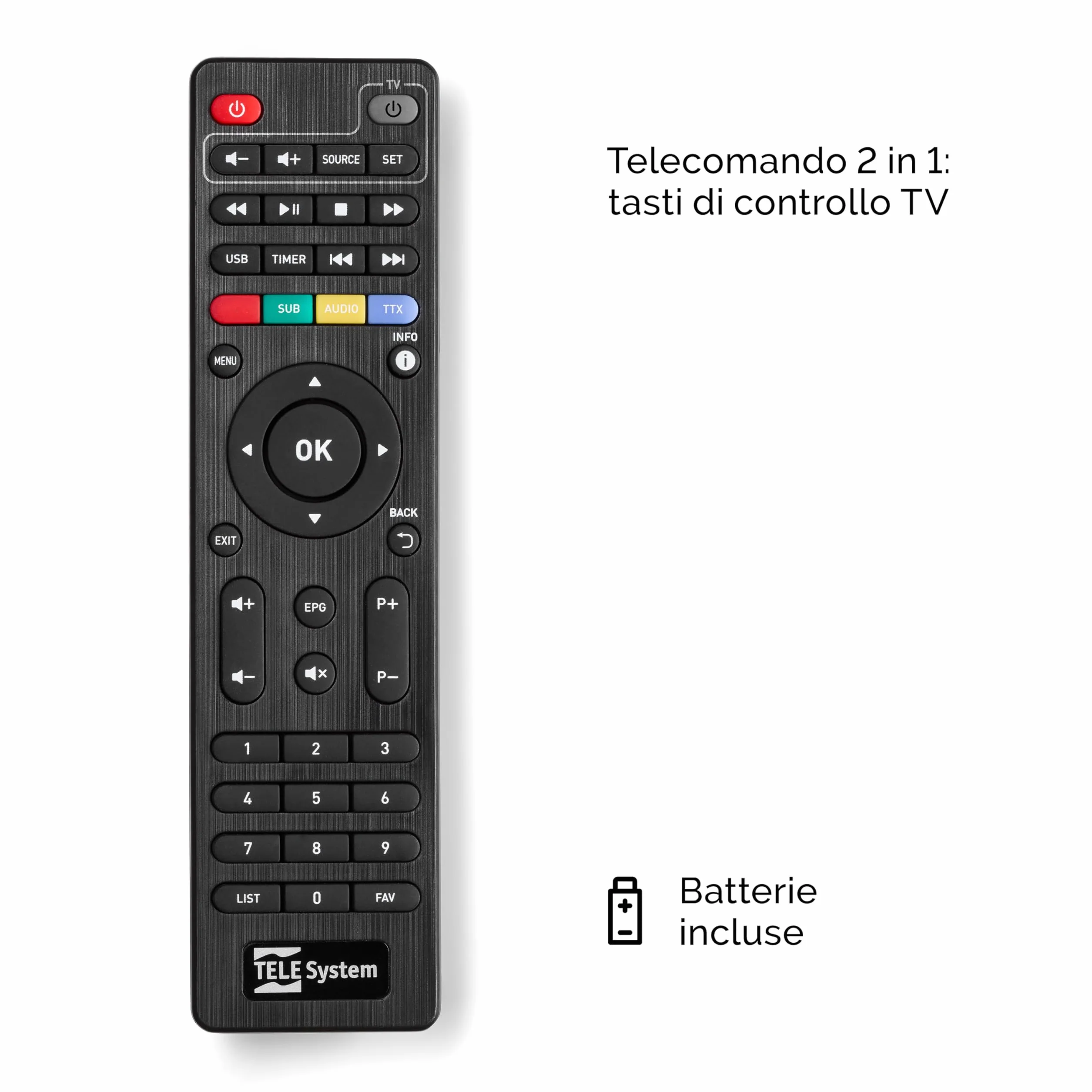 TELE System Dekoder satelitarny TS9019HEVC Tivùsat Classic Smartcard DAZN
