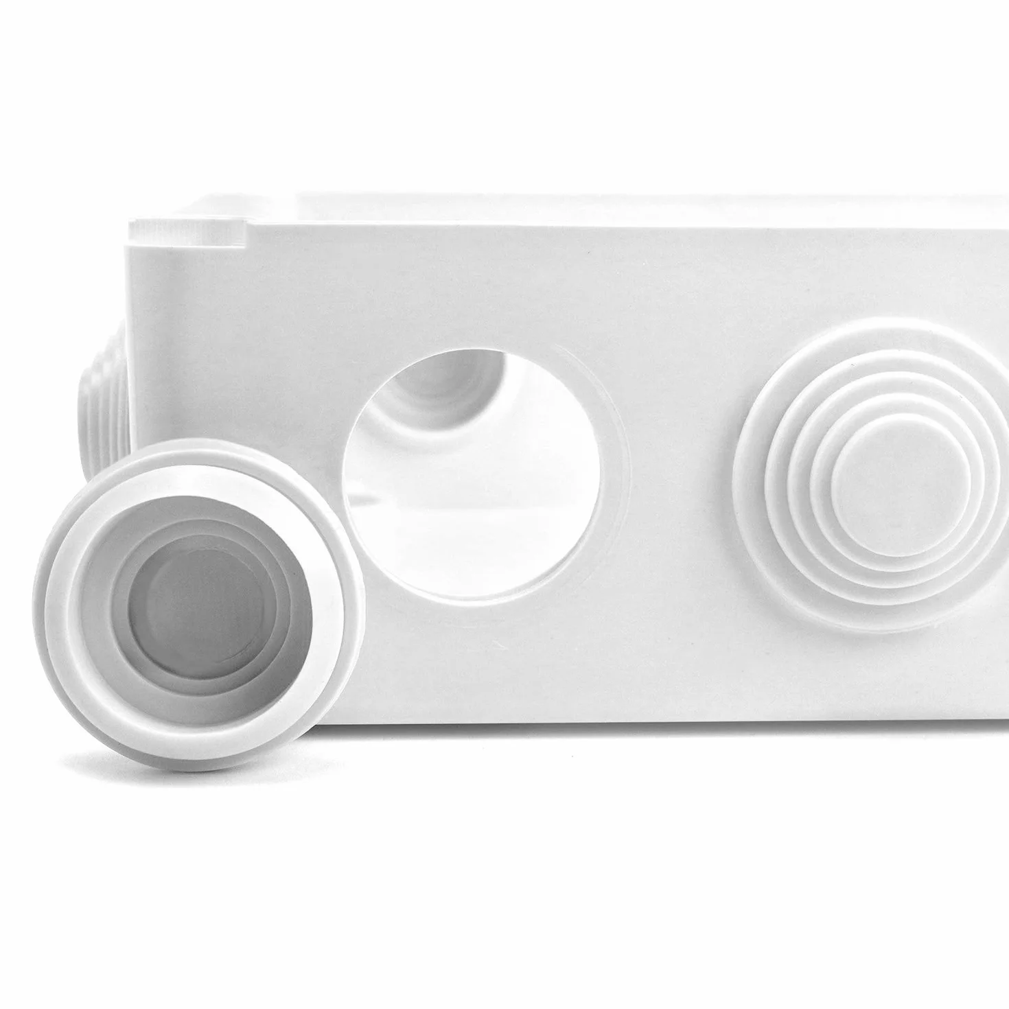 QWORK® Puszka przyłączeniowa natynkowa, puszka przyłączeniowa, wodoodporna, pyłoszczelna, IP65, tworzywo ABS, uniwersalna obudowa projektu elektrycznego, biała, 150 x 110 x 70 mm