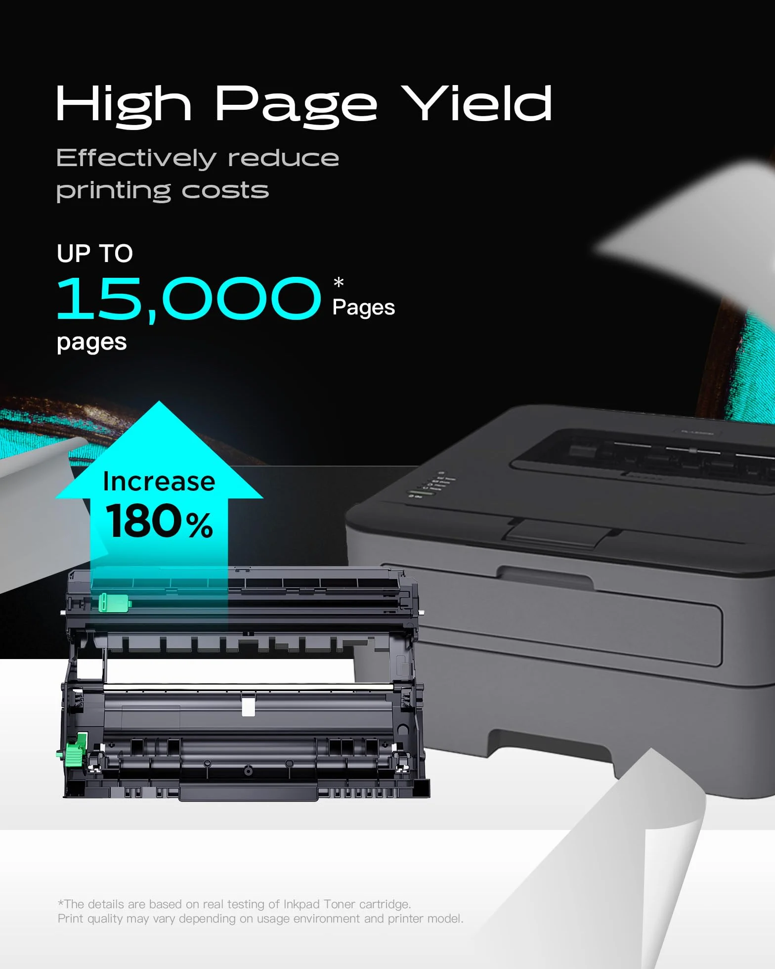 iNKPAD DR2510 jednostka bębna kompatybilna z Brother TN2510 TN2510XL do HL-L2400DW HL-L2445DW DCP-L2660DW DCP-2620DW MFC-L2800DW MFC-L2860DW