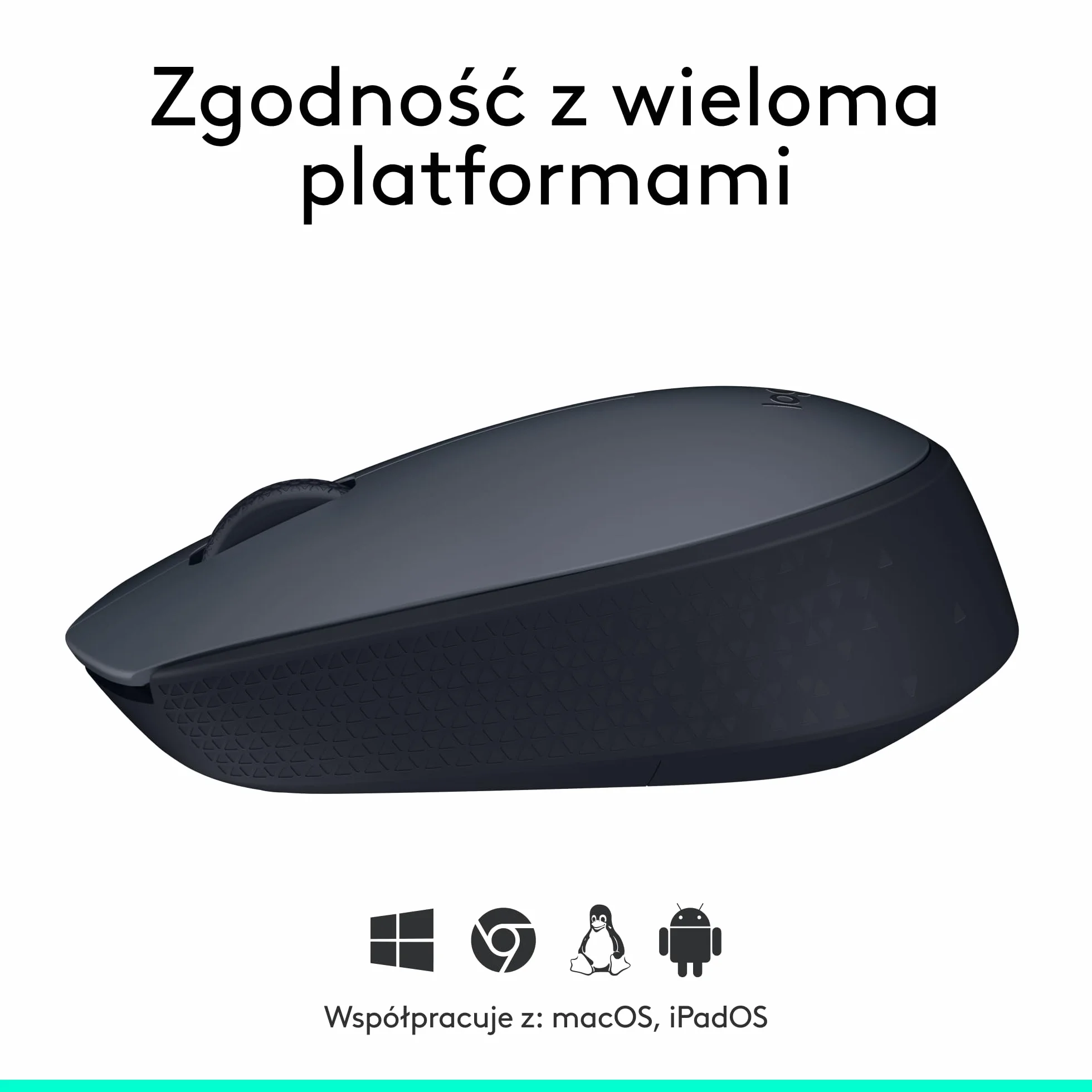 Logitech M170 Mysz bezprzewodowa, 2,4 GHz z nanoodbiornikiem USB, optyczne śledzenie ruchów, 12-miesięczna żywotność baterii, oburęczna, PC / Mac / Laptop - Szary