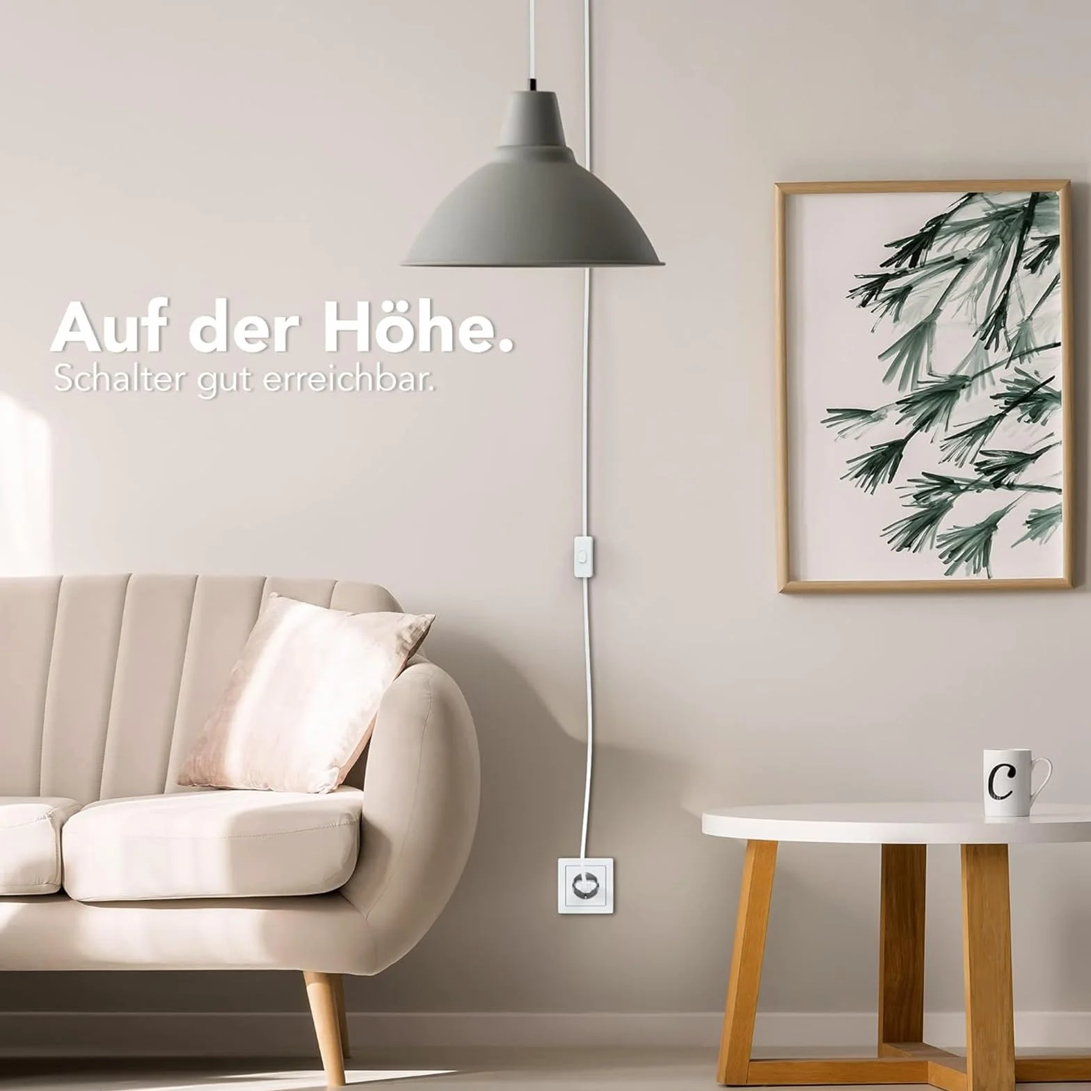 VIEVRE 3,0 m oprawka lampy E14 z kablem, oprawka lampy z przełącznikiem, oprawka E14 z wtyczką maks. 60 W 250 V do zawieszenia lamp, lamp DIY, lampa sufitowa, biała