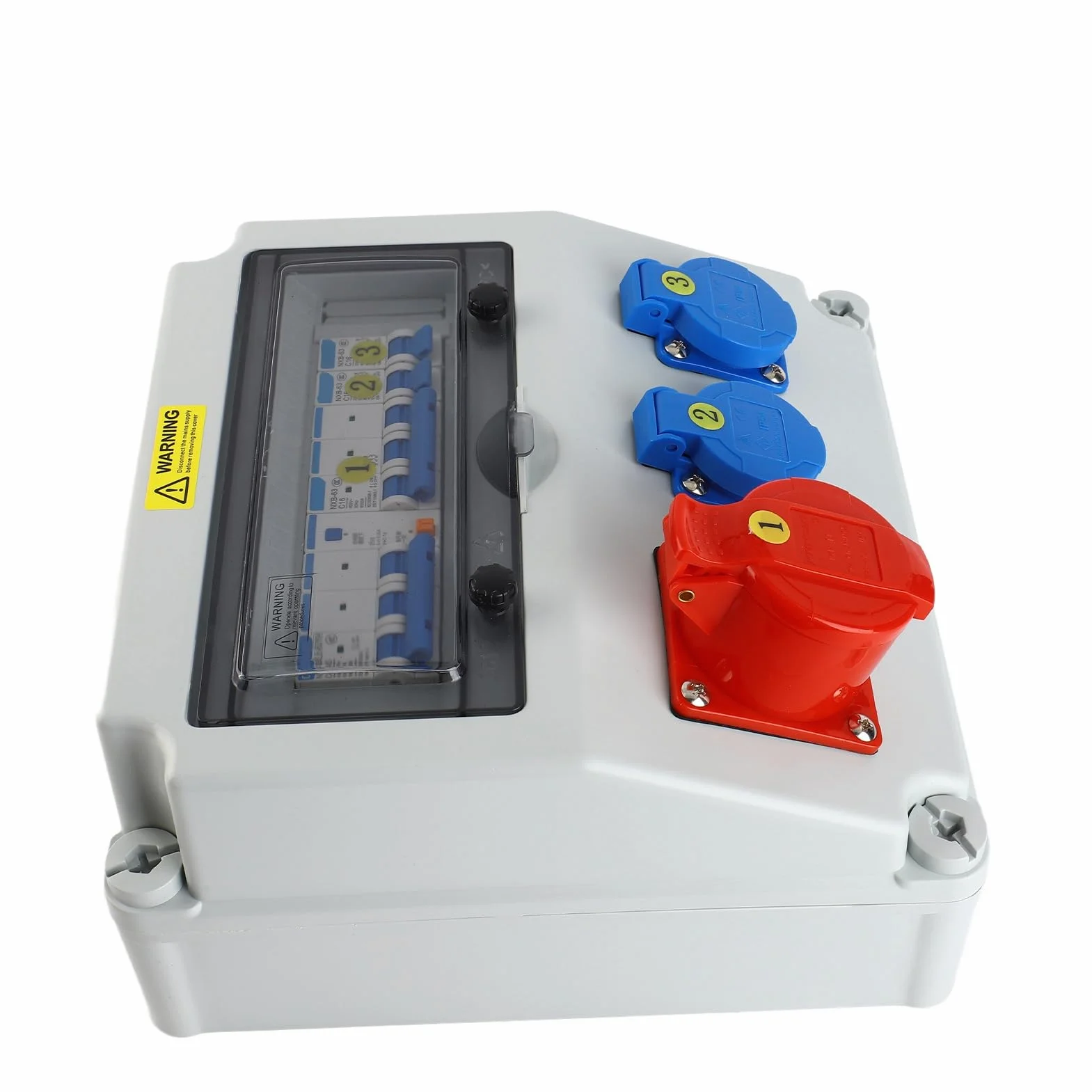 Generic Wodoodporna Przemysłowa Skrzynka Gniazd Elektrycznych z Wyłącznikiem C16 do zastosowań w Ciężkich Warunkach 2 Rdzenie 220–250 V i 5 Rdzeni 380–415 V