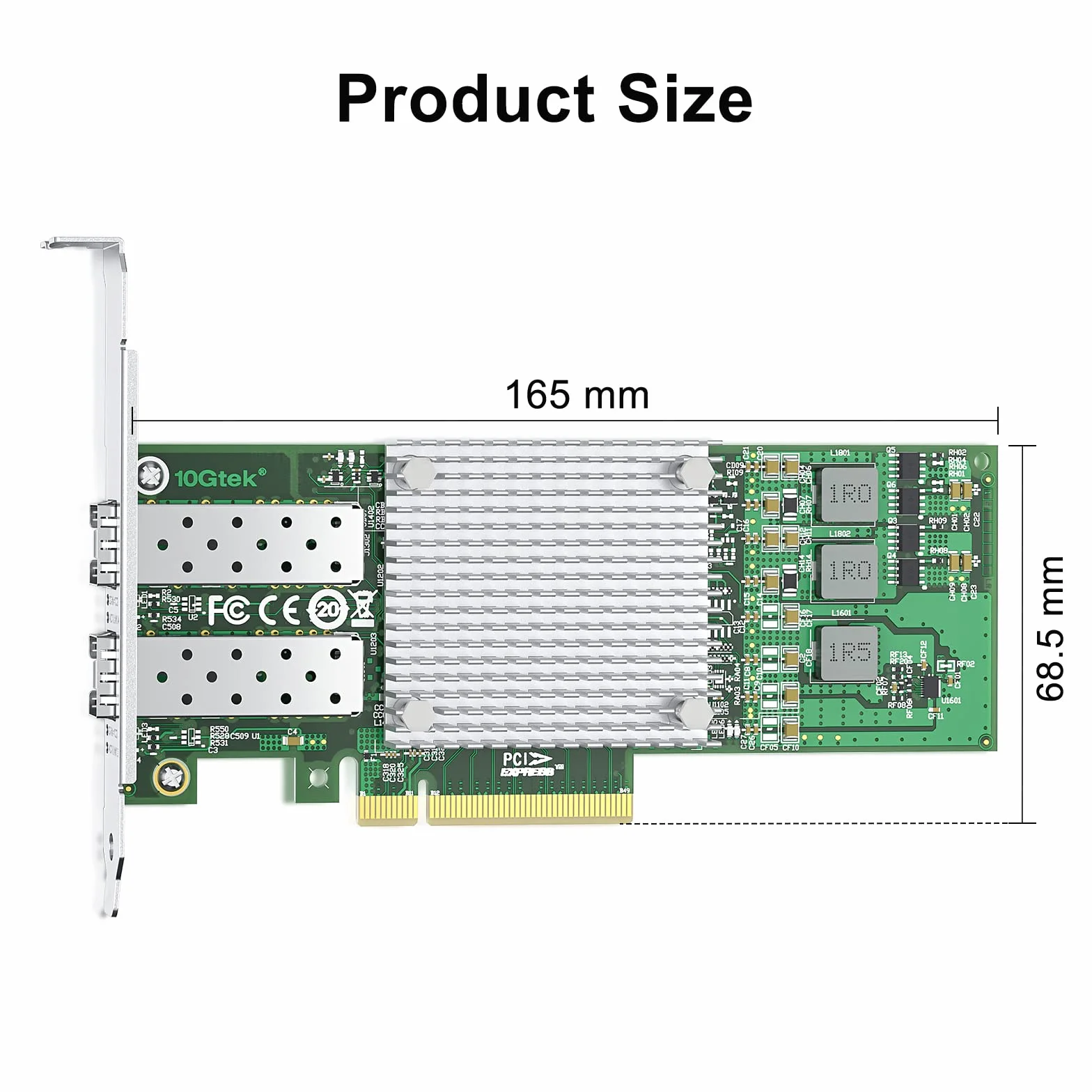 10Gtek® 10Gb PCI-E NIC Network Card, with Broadcom BCM57810S Chipset, Dual SFP+ Port, PCI Express Ethernet LAN Adapter Support Windows Server/Windows/Linux/VMware
