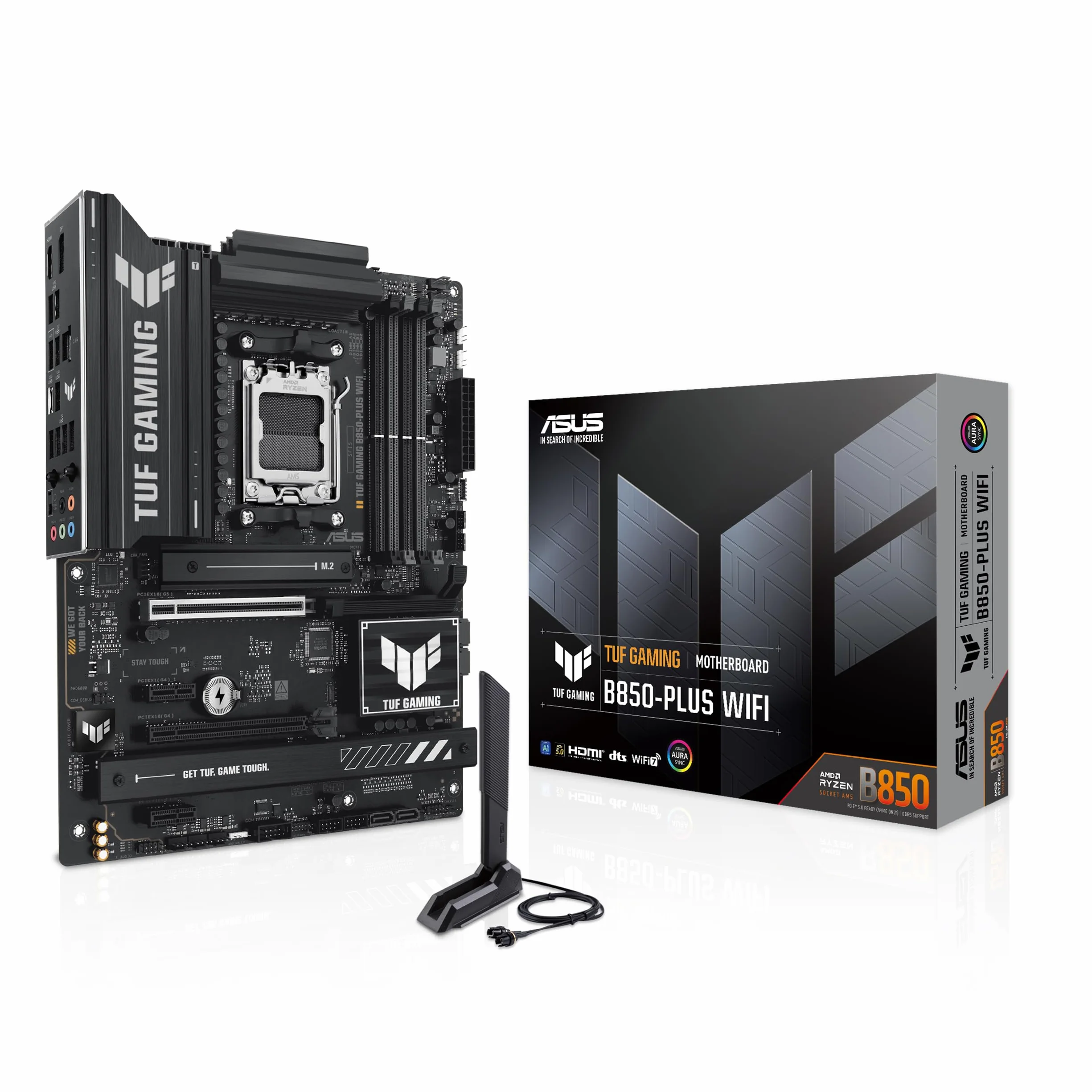ASUS TUF Gaming B850-Plus WiFi płyta główna AMD ATX, DDR5, PCIe 5.0, M.2, WiFi 7, 2.5 Gb Ethernet, USB-C 20 Gb/s