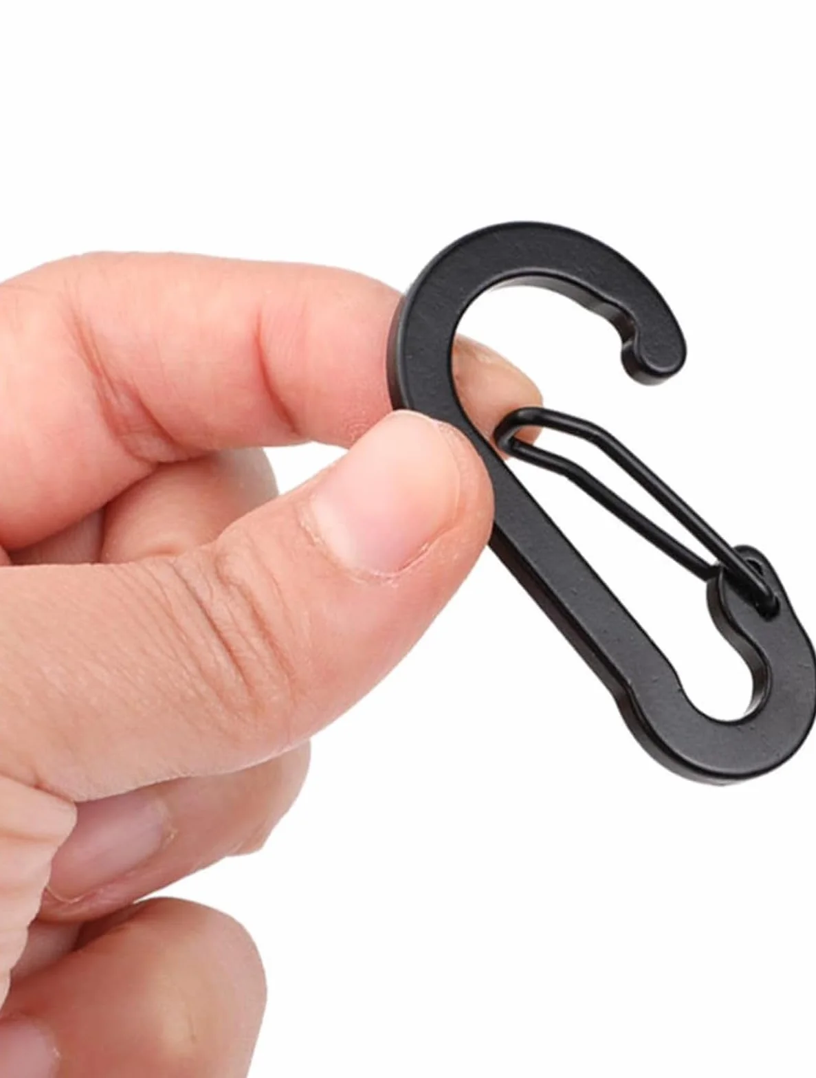 ORTAVA 10 sztuk karabińczyków 5 cm, mini karabińczyki czarne aluminiowe z klipem D, małe karabińczyki do kluczy na kemping, podróże, wędrówki, wędkarstwo, plecak, pasek.