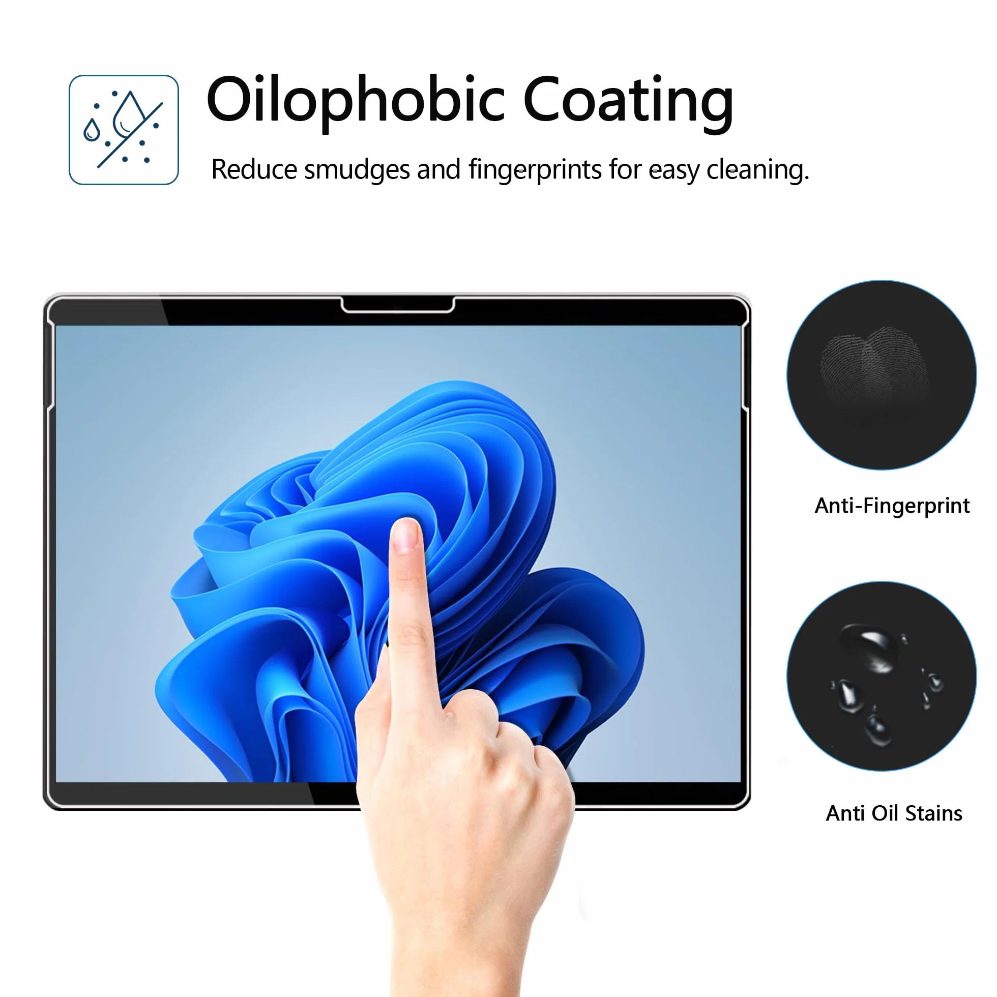 MEGOO Crystal Sense Screen Protector dla Surface Pro 12 cali (2025), ultra-cienkie szkło 9H, HD transparentność, wysoka czułość dotyku, przyjazny dla etui, odporny na ślady palców, 2 sztuki