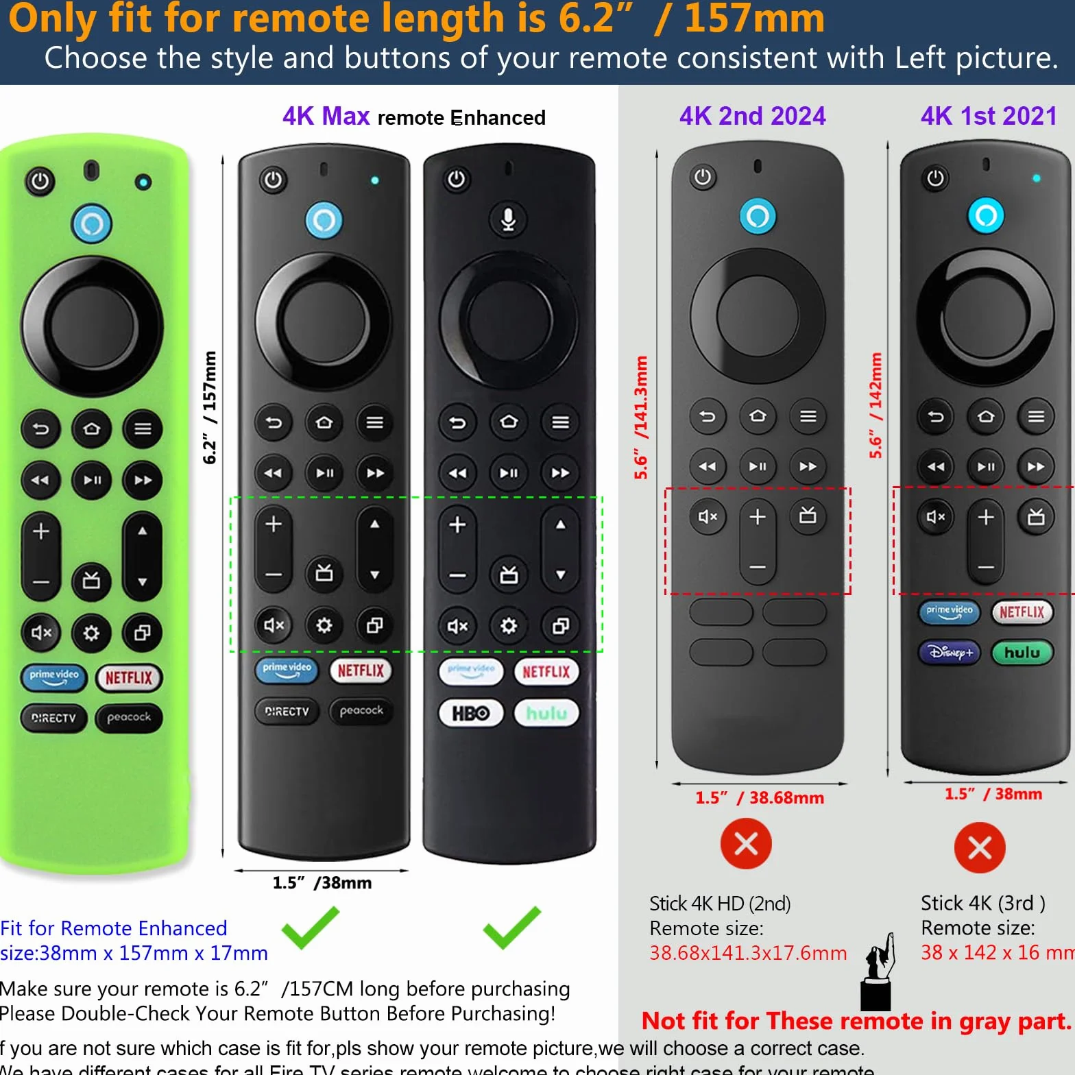 Pinowu Silikonowe etui na pilot zdalnego sterowania (2 szt., świecące w ciemności) do Firestick 4K Max/Hisense/Toshiba/Insignia/Pioneer/Omni (QLED) Series Alexa Voice Remote Enhanced ze smyczą