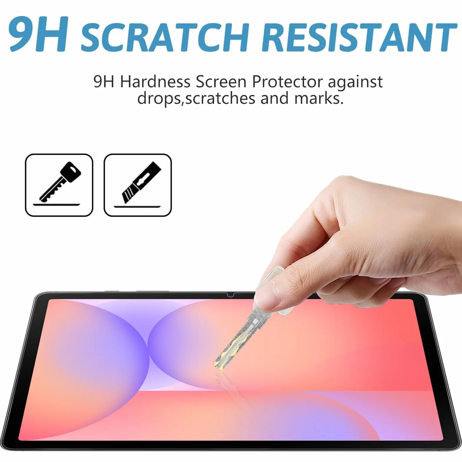 Ochraniacz ekranu do Samsung Galaxy Tab S10 FE/S9 FE 10,9 cala/Galaxy Tab S9 11,0 cala, folia ze szkła hartowanego z łatwą instalacją ramką, 2 szt