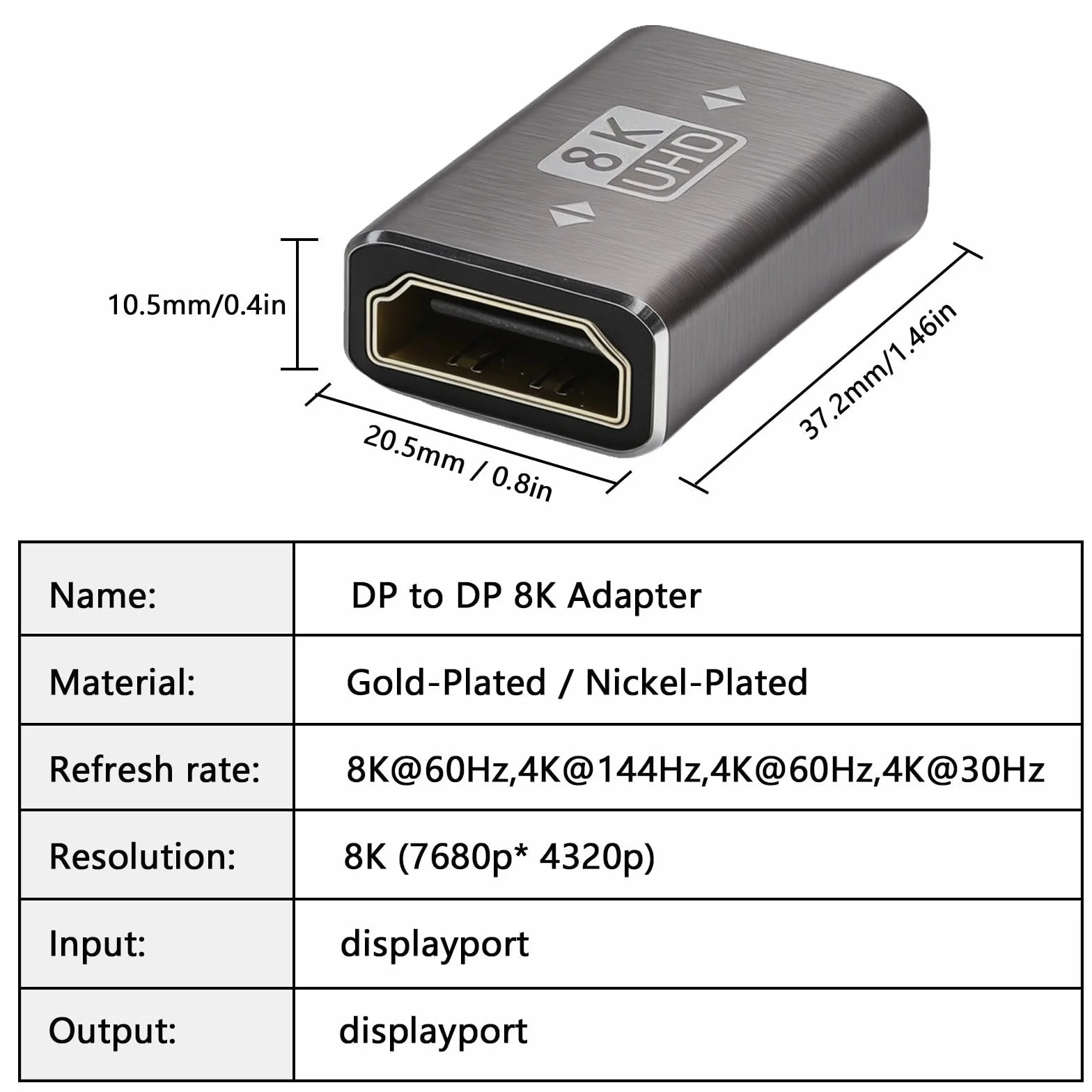 HENGBIRD Złącze HDMI 8K na gniazdo, 2 sztuki, przedłużacz HDMI, adapter HDMI 2.1, złącze HDMI, złącze przedłużające do kabla HDMI, monitora, telewizora, projektora, laptopa, PC