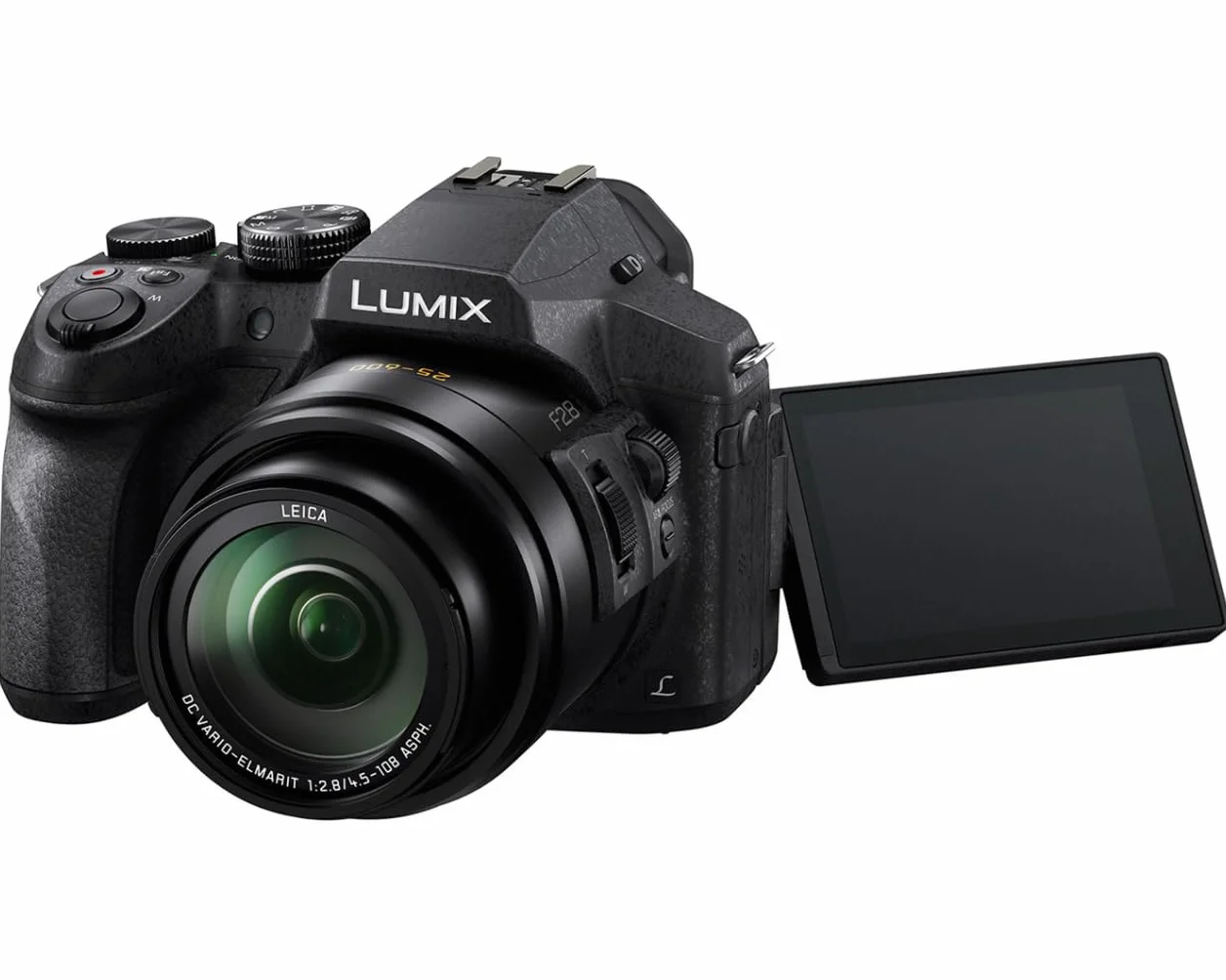 Panasonic Lumix FZ300 Kamera Mostowa 12 MP 24-krotny Zoom Stały F2.8 Wizjer OLED Obrotowy Ekran Dotykowy Wideo 4K stabilizacja Czarny