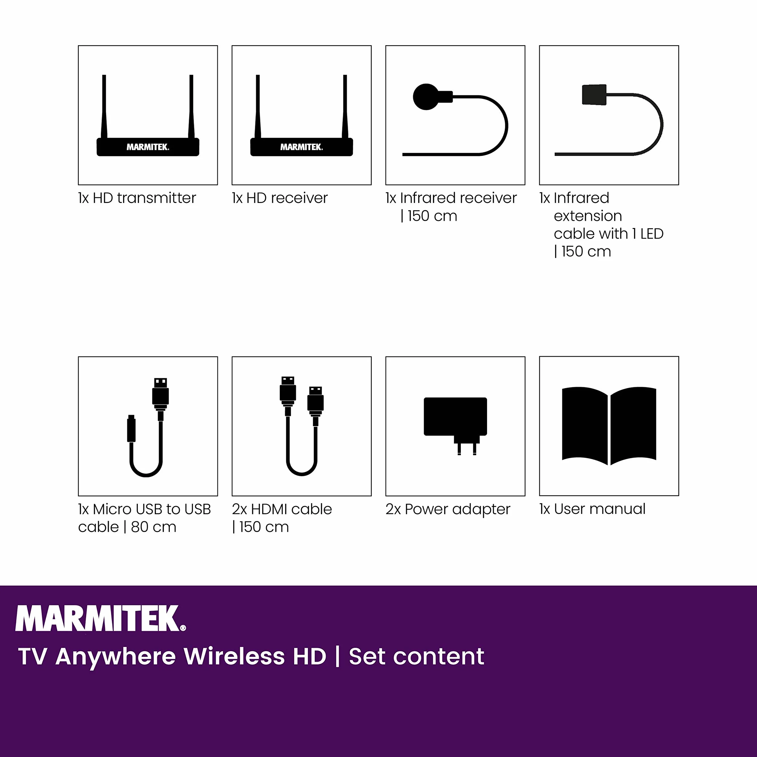 Marmitek Bezprzewodowy nadajnik HDMI 1080p Full HD 50m przez ściany