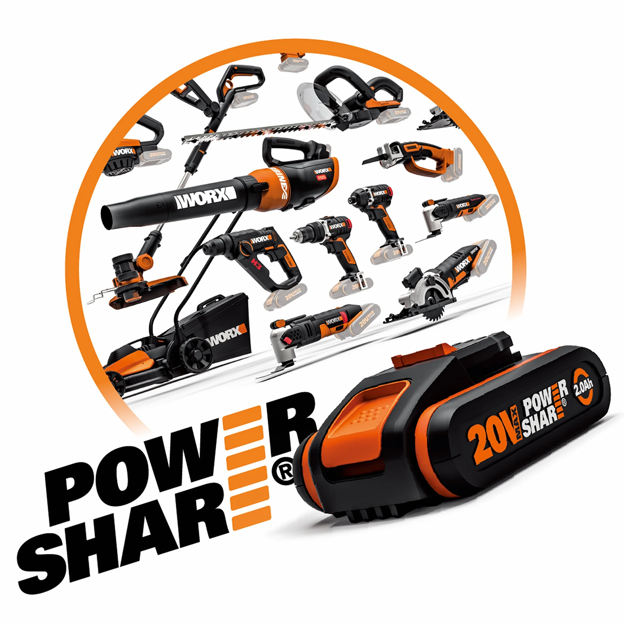 WORX WX693.9 Nitro Sonicrafter Akumulatorowe Narzędzie Wielofunkcyjne 20V, Silnik Bezszczotkowy, do Cięcia, Polerowania, Piłowania, do Obróbki Różnych Materiałów, bez Akumulatora i Ładowarki
