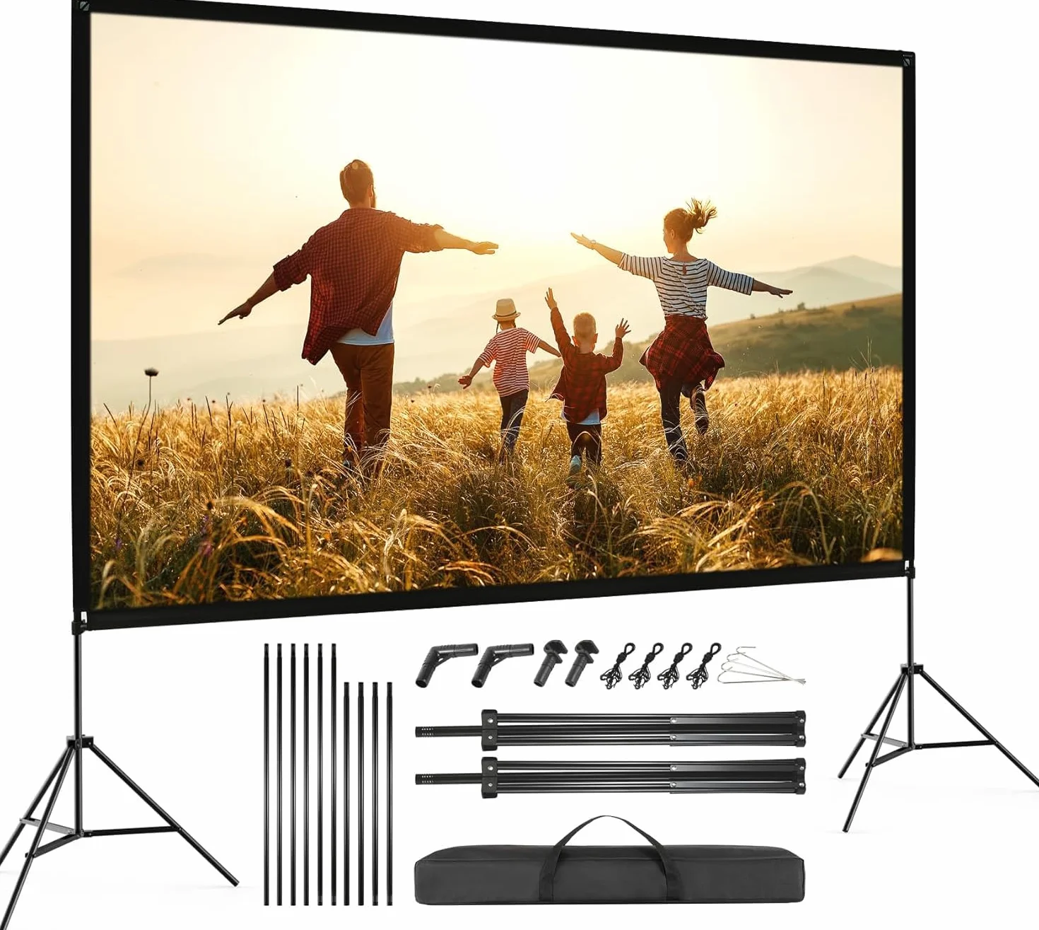 VISULAPEX 100" Ekran do wideoprojektora składany 4K HD 16:9 na stojaku z torbą