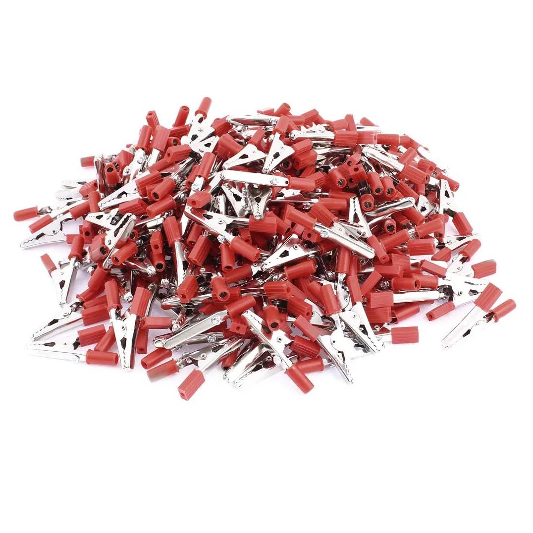 Aexit 250 sztuk 2.16 'Testowanie izolowanych kabli powłoki Krokodylki krokodylkowe Zaciski Czerwone(250 Pcs 2.16' 'Câble Shell isolé Alligator Rouge Crocodile