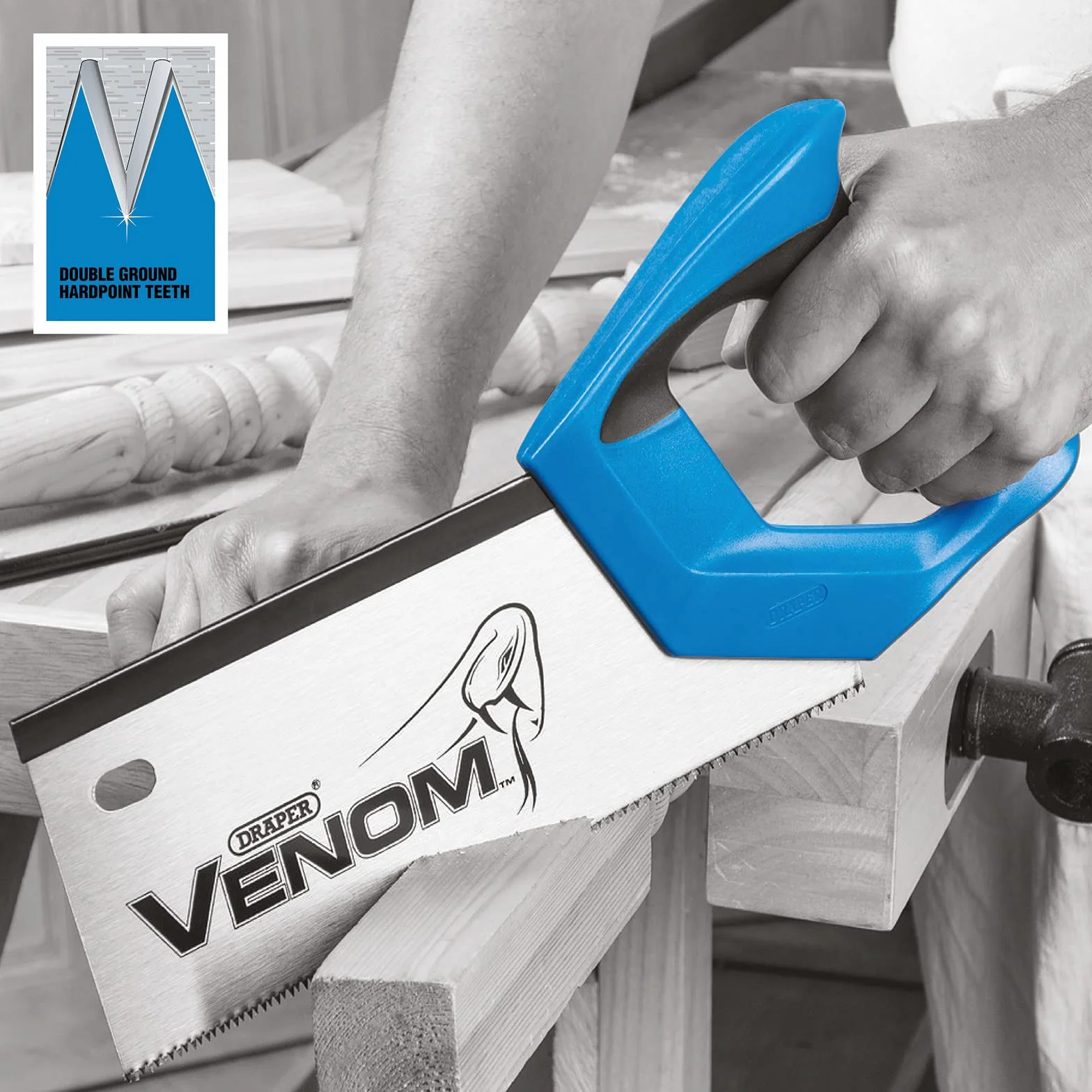 Draper Venom 12 PPI Piła czopowa | Podwójna piła ręczna | Długość ostrza 250 mm | 82199 piła do drewna