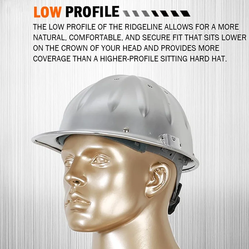 Kask ochronny, aluminiowy kask regulowany kask ochronny Wzmocnienie ze stopu aluminium na górze jest bezpieczniejsze i skuteczniejsze, aby zapobiec przebiciu