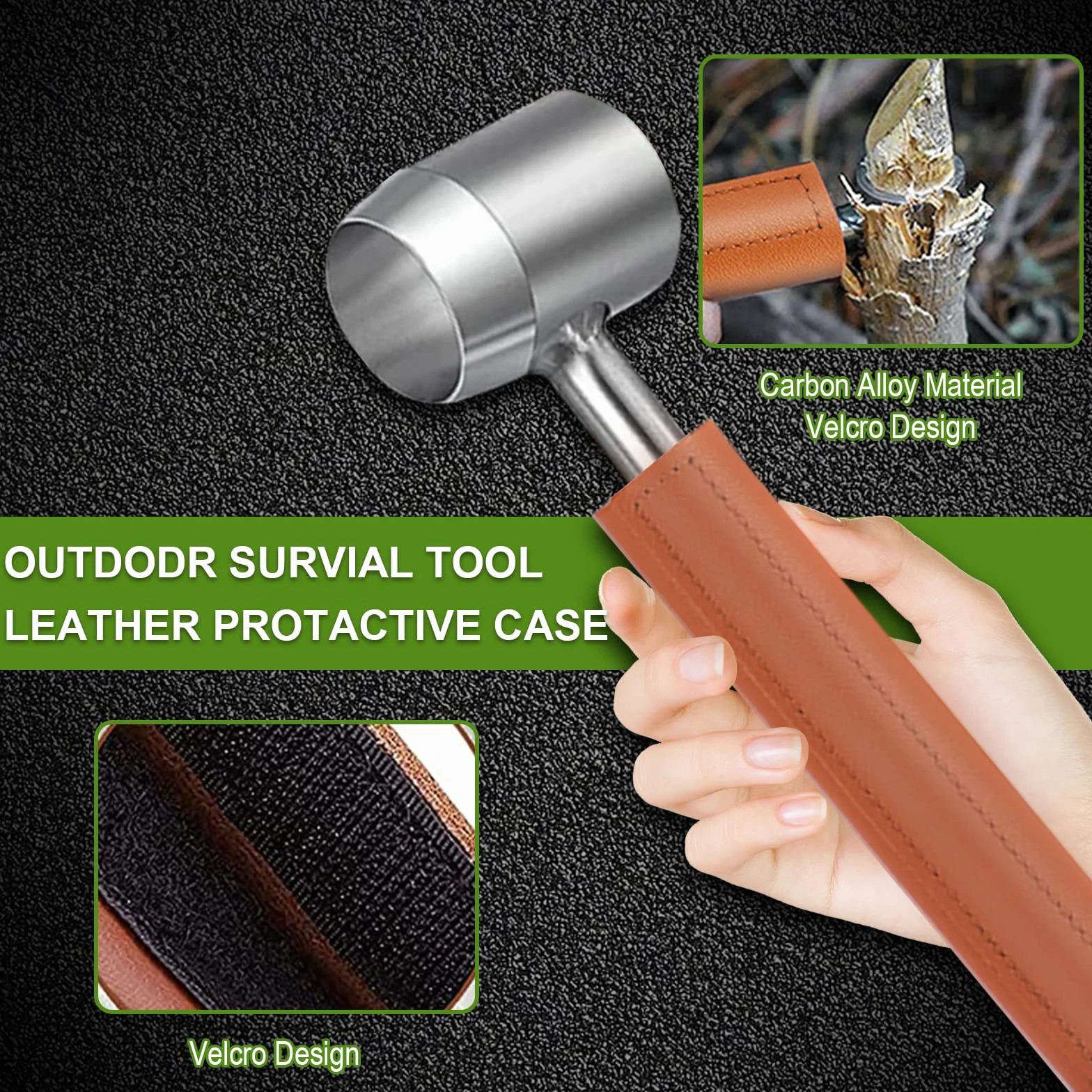 Ręczna wiertarka ślimakowa bushcraft, ręczna wiertarka survivalowa ze skórzanym etui, zestaw wierteł ręcznych, do użytku na zewnątrz, wiertło ręczne do drewna, dla osadników Bushcraft, na kemping, do