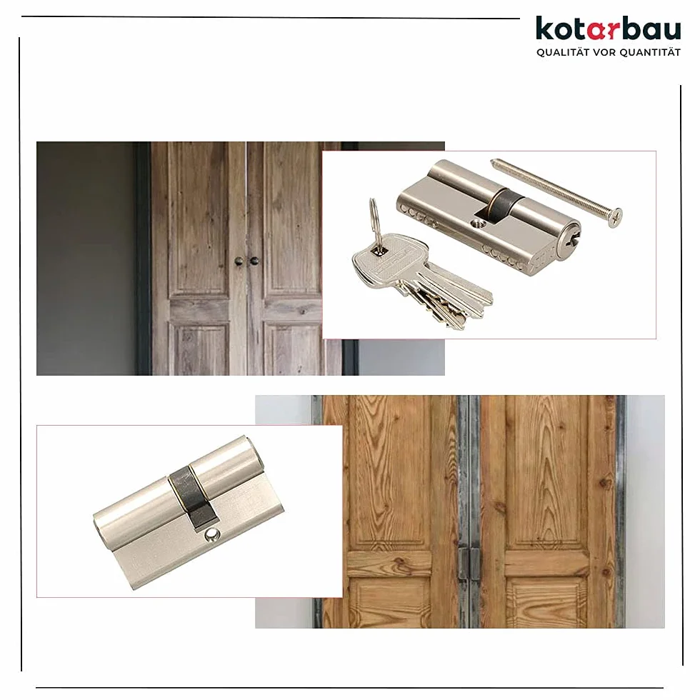 KOTARBAU® Wkładka bębenkowa zamka do drzwi 30/35 nikiel
