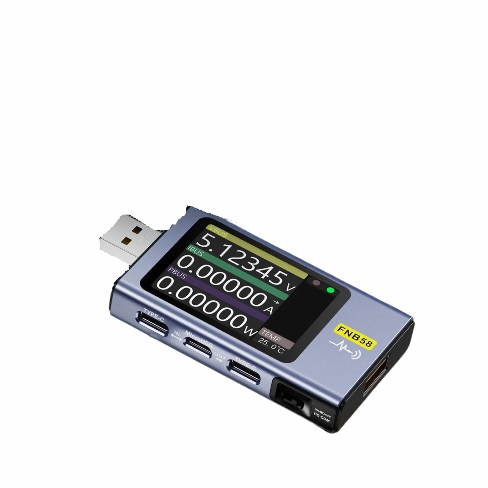 Tester USB FNB58 cyfrowy woltomierz, amperomierz, woltomierz, tester USB, wskaźnik napięcia, profesjonalne narzędzia dla elektryków, wygodniejsze wykrywanie (niebieski)