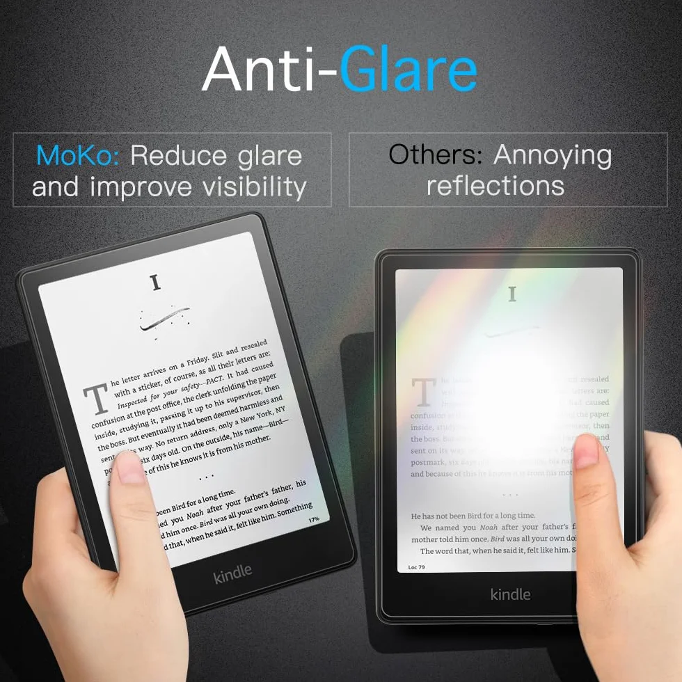 MoKo 2 Pack Screen Protector for Kindle Paperwhite 12th Generation 2024 and Kindle Colorsoft Signature Edition, Anti-Glare PET Matte Film