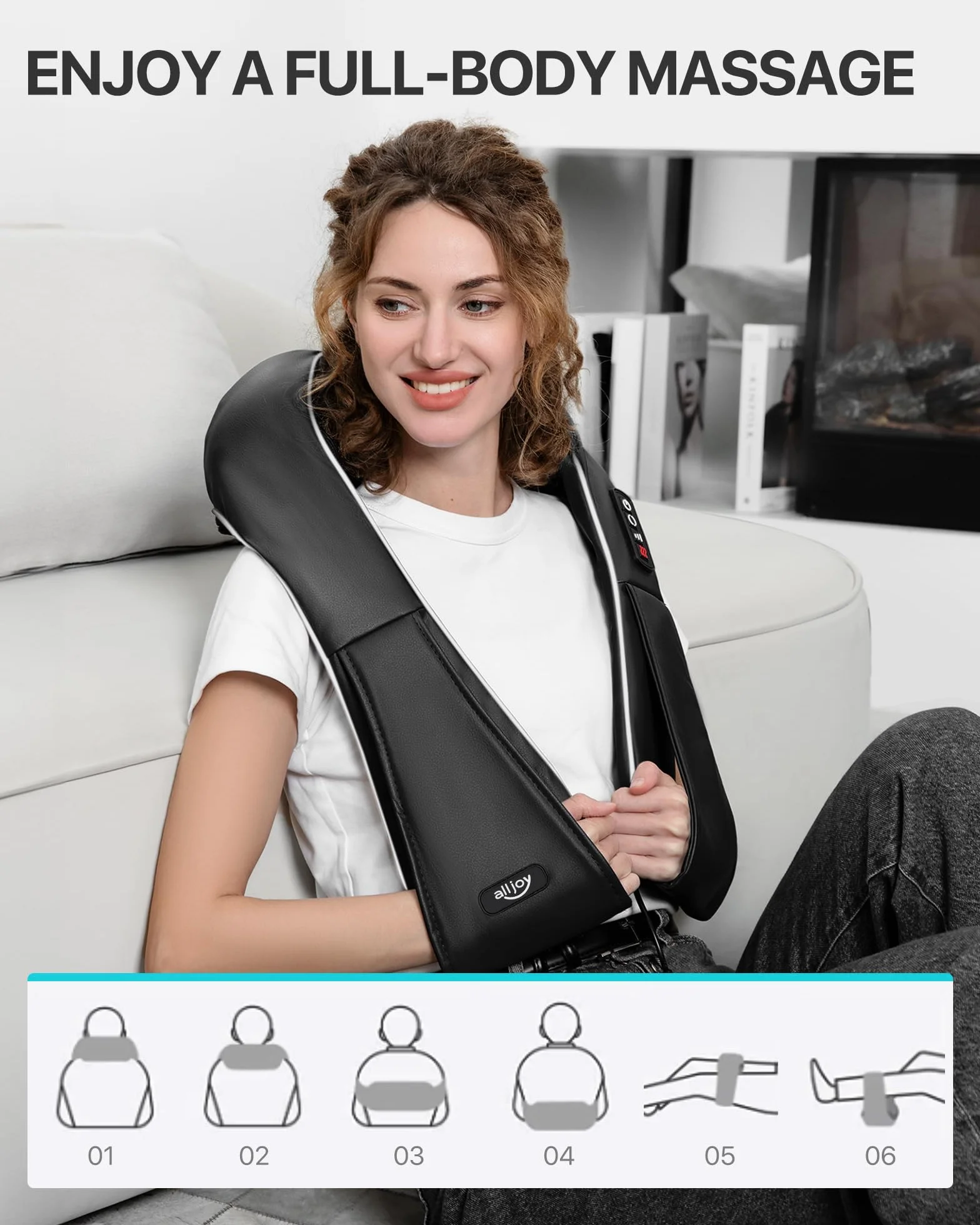 Masażer karku z ciepłem, 3D Neck Masażer Shiatsu do masażu pleców, ramion, prezent dla kobiet i mężczyzn, urządzenie do masażu pleców dla taty i mamy