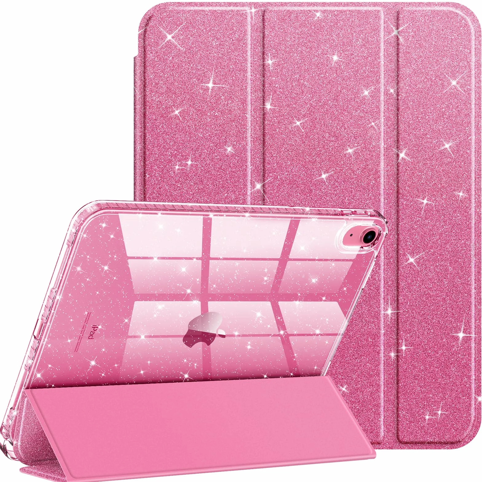 Fintie Etui na iPad 11 generacji 11 cali 2025 (A16), iPad 10 generacji 2022 10,9 cala z uchwytem na długopis, błyszczące, odporne na uderzenia etui ochronne z błyszczącą, przezroczystą tylną stroną,