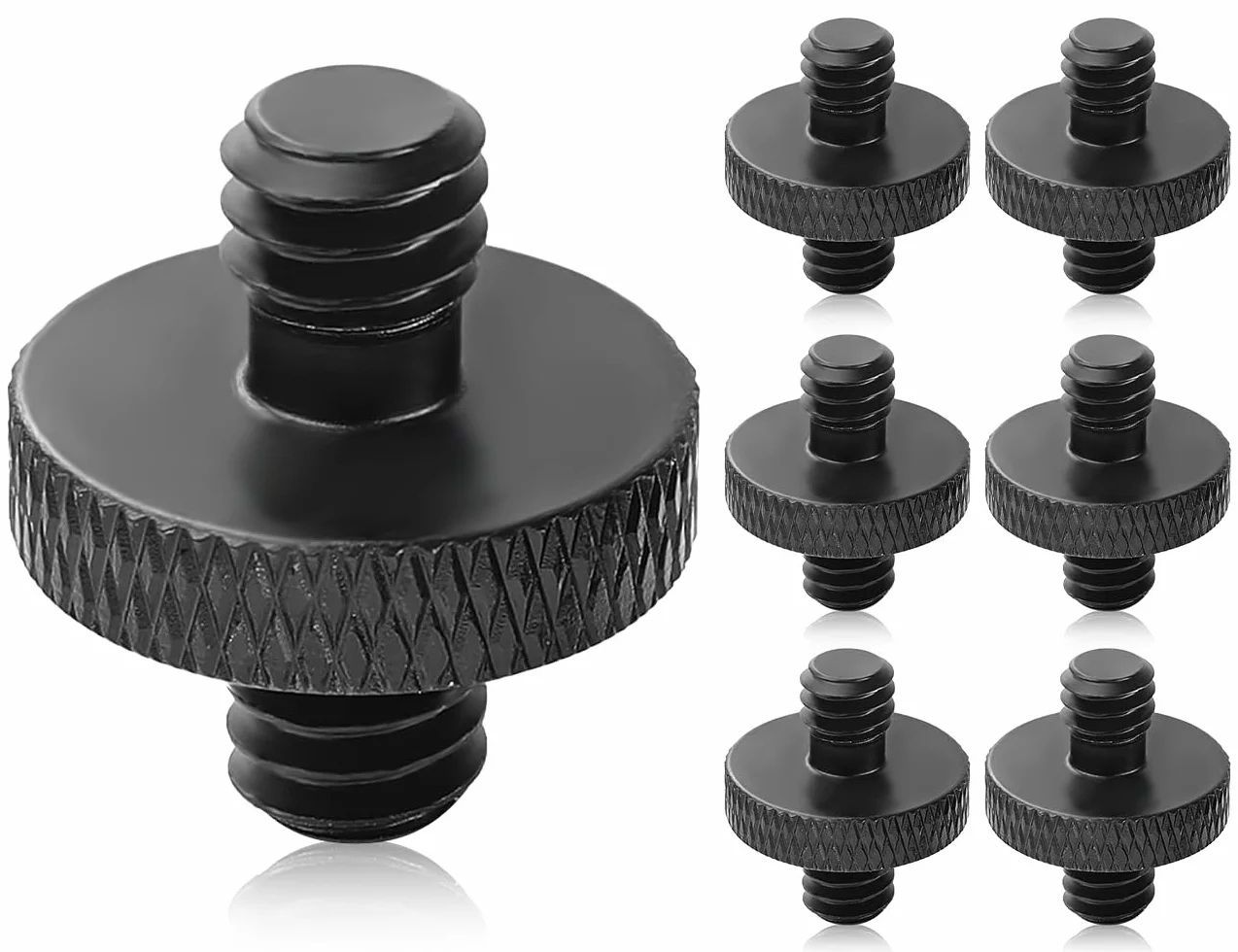 Adapter śrubowy 1/4 cala męski na 1/4 cala, dwustronna śruba do statywu, aparatu i mikrofonu, czarny