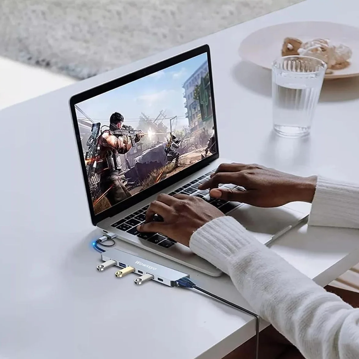 Stacja dokująca USB C 7w1 Multiport USB 3.0 MacBook M1 Air Pro Adapter