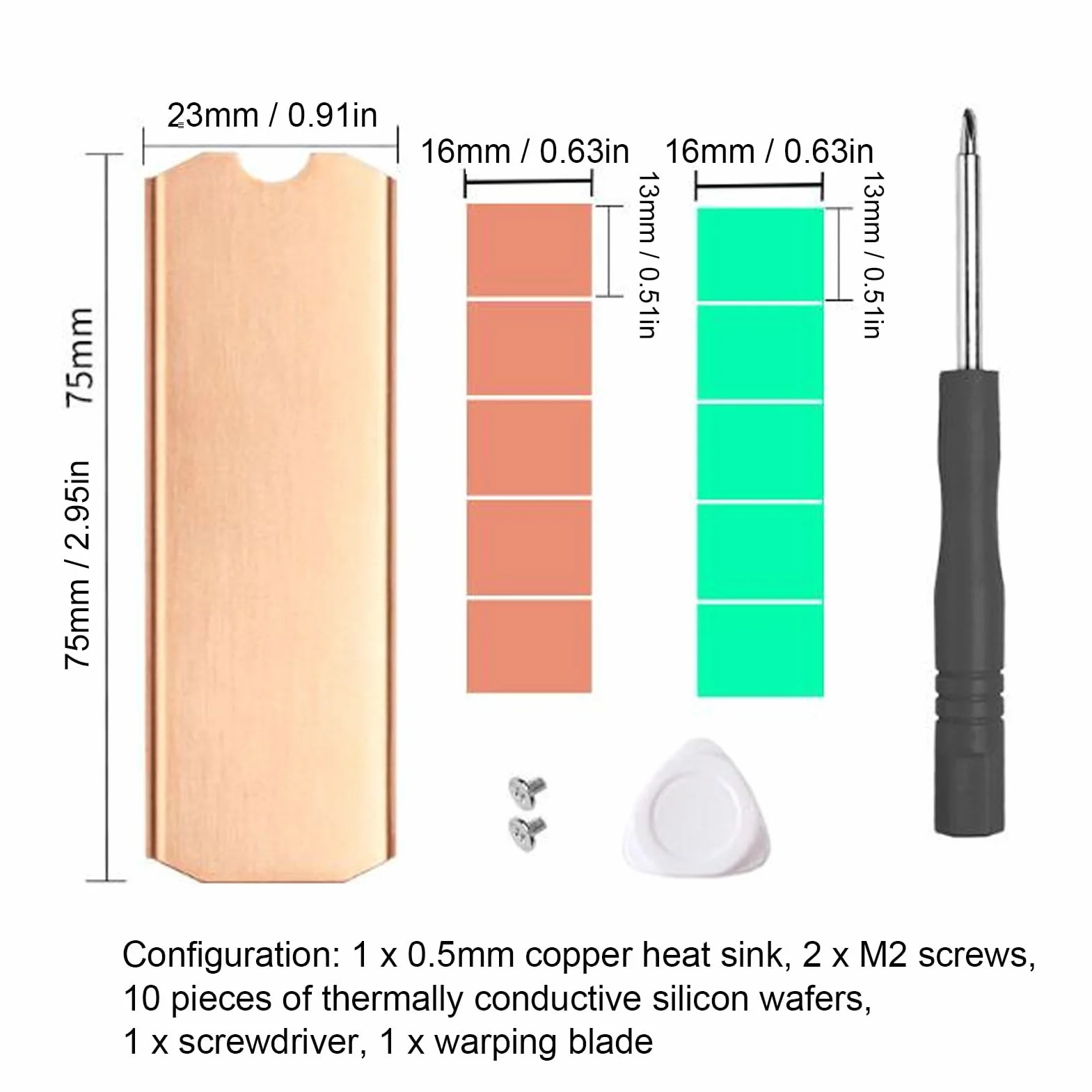Radiator M.2 2280 SSD z silikonową podkładką termiczną, Odporny na korozję do Laptopa NVMe