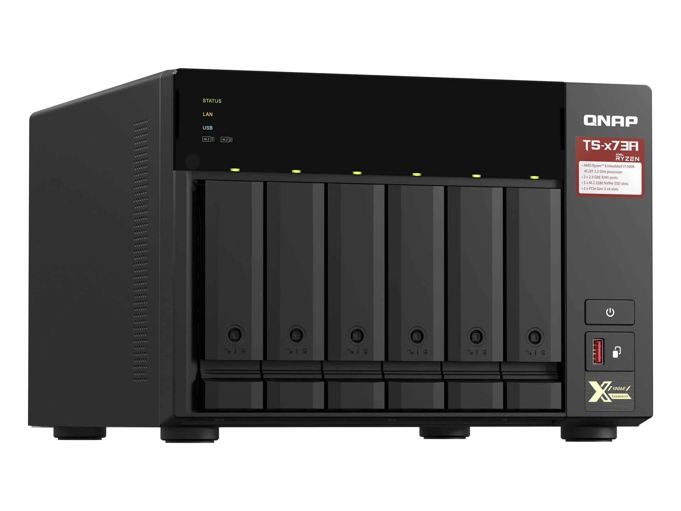 QNAP TS-673A-8G 6-kieszeniowy NAS, AMD Ryzen V1500B 4C/8T 2,2GHz
