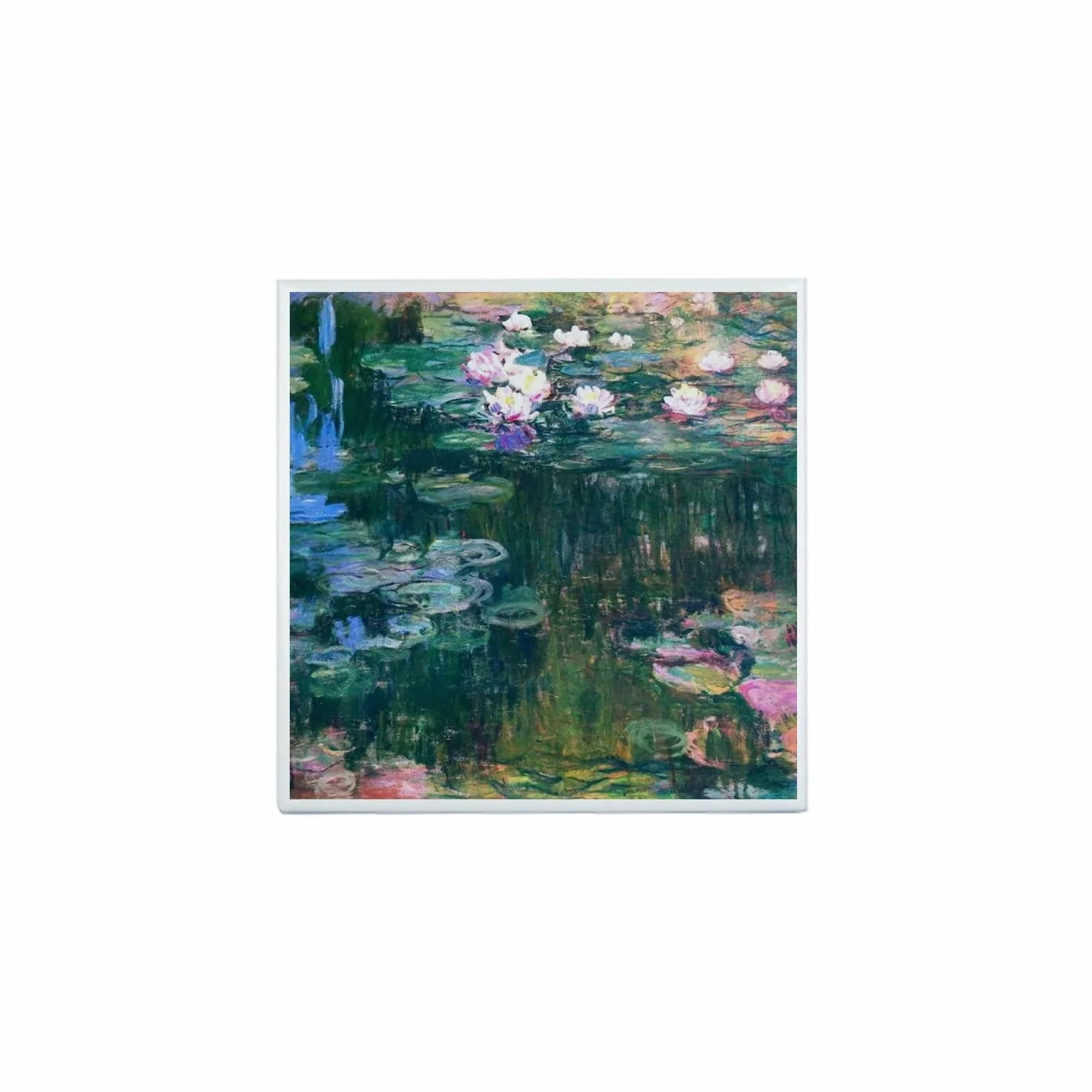 Fabulous Ceramiczne Płytki Dekoracyjne 10,8 x 10,8 cm - Monet Les Nympheas Malarstwo Francja