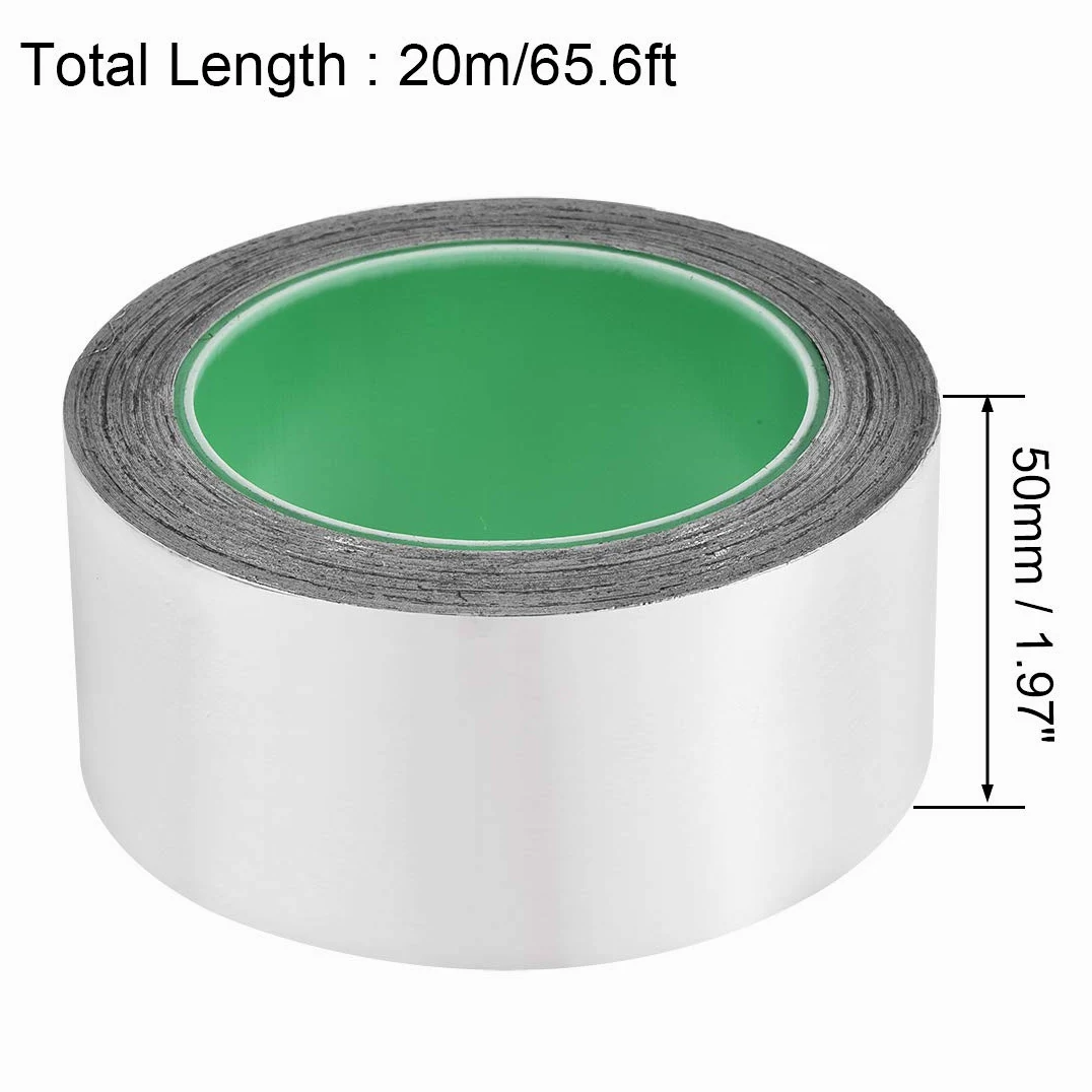 Produkty biurowe Taśma z folii aluminiowej 25 mm wysokotemperaturowa do HVAC, uszczelniania, łatania kanałów gorącego i zimnego powietrza klejąca 20 m/65 stóp(50mm)