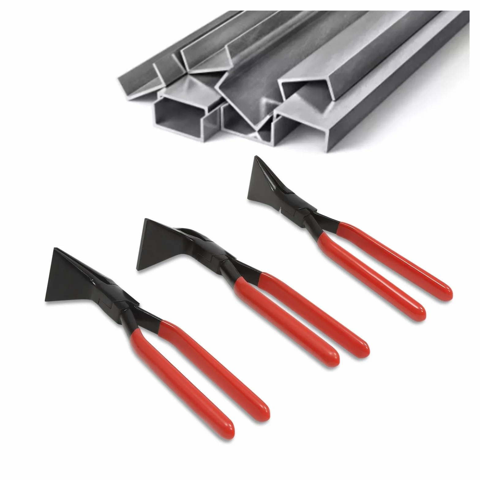 Zaciskarka Hydrauliczna, Zestaw narzędzi do usuwania wgnieceń ze stali węglowej z 3 szczypcami (proste, 45°, 90°), do gięcia metalu i prac typu „zrób to sam”, łatwe do czyszczenia