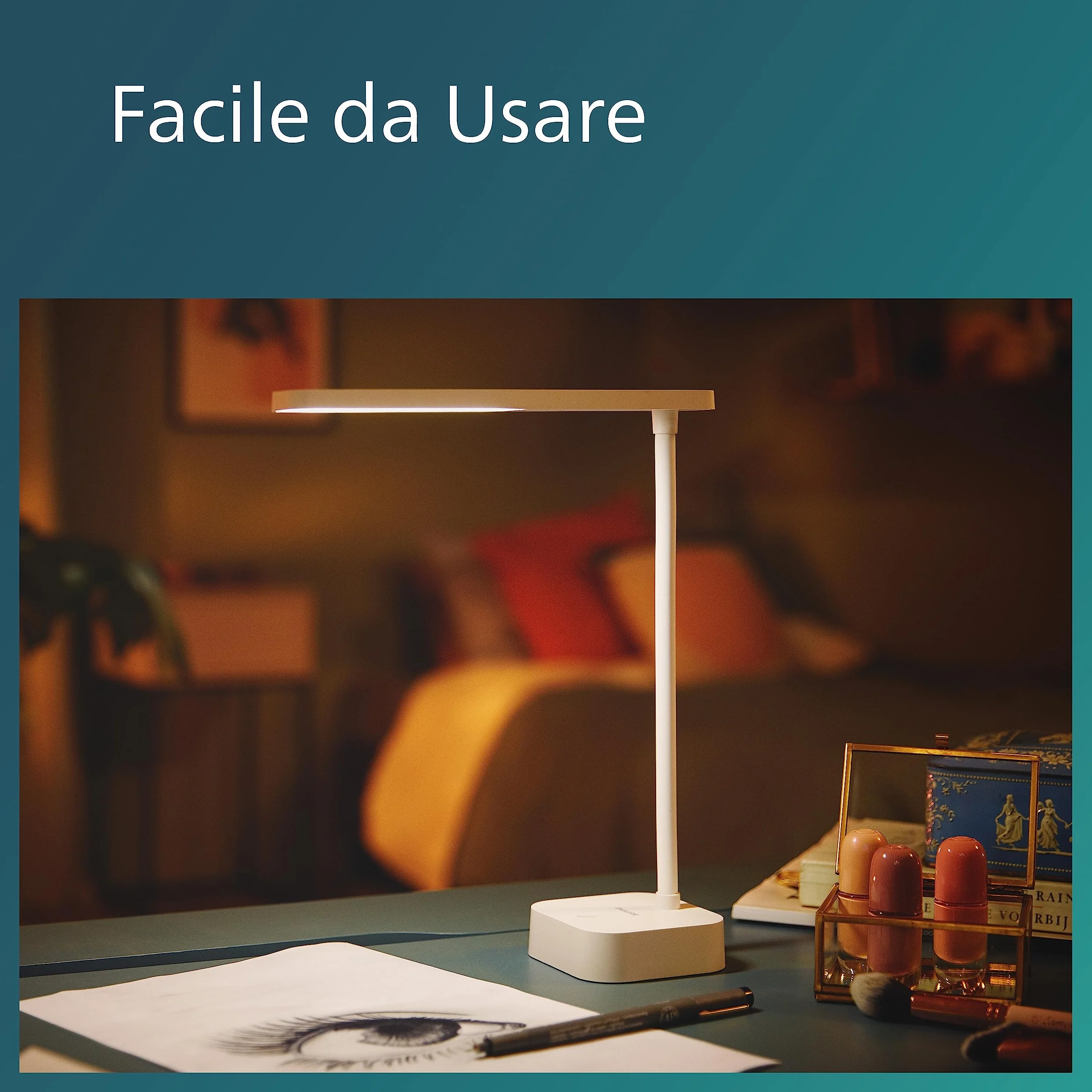 Philips LED Lampka biurkowa Performance Tilpa DSK212, 5 W, 5000 K, biała, możliwość przyciemniania, USB