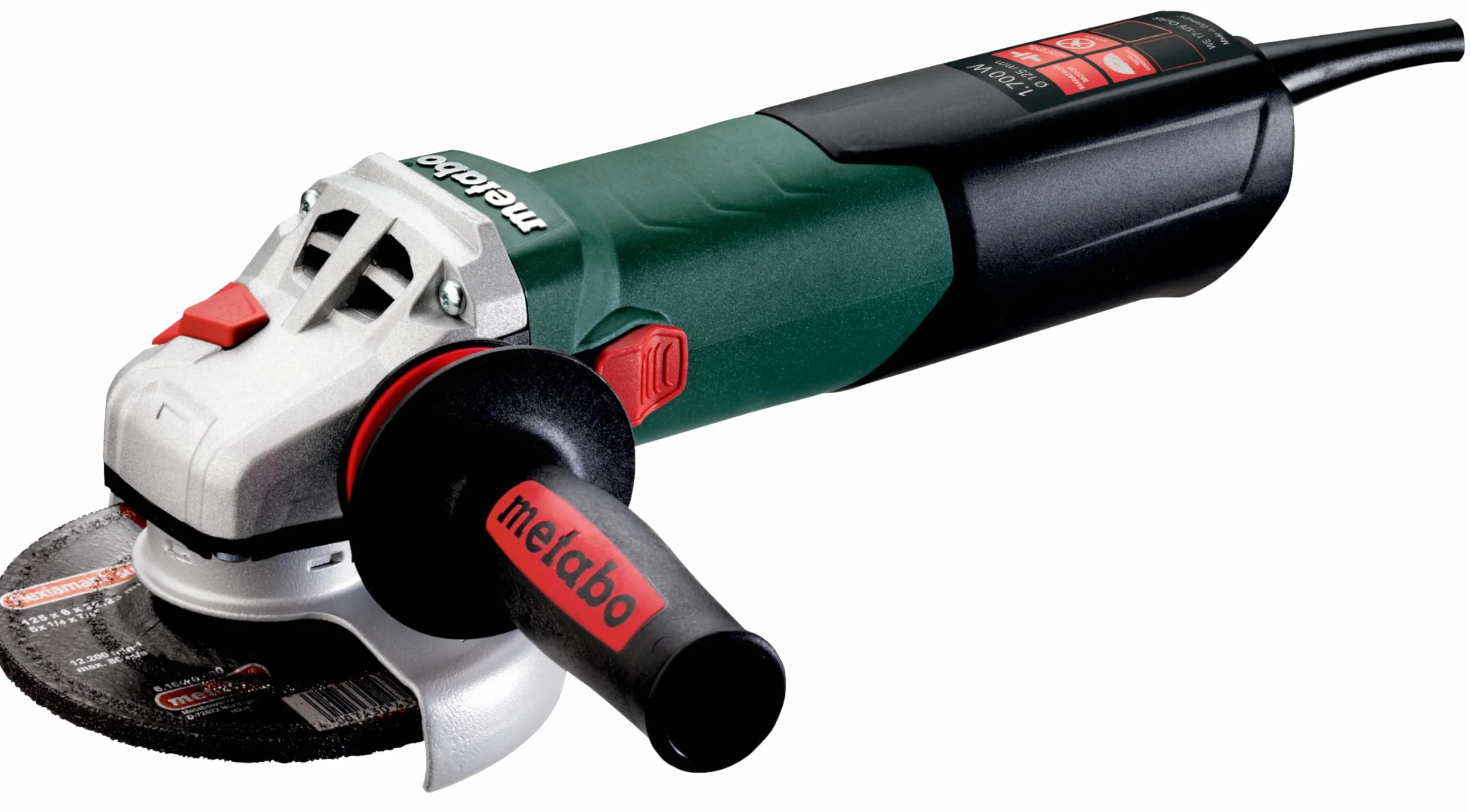 Metabo Szlifierka kątowa WE 17-125 Quick (600515000) karton, 1700 W, średnica tarczy: 125 mm, prędkość obrotowa biegu jałowego: 11000 obr./min
