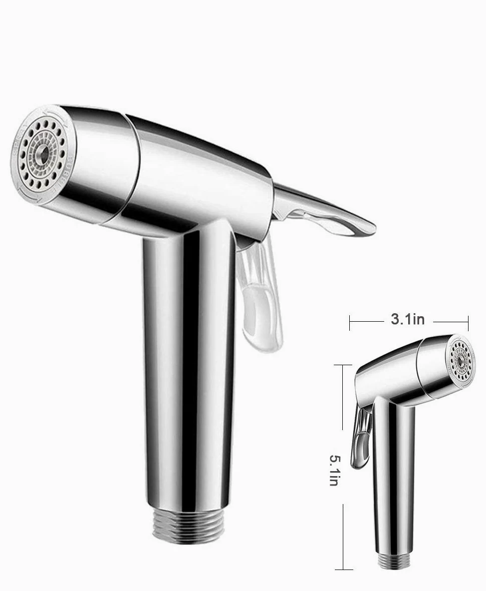 Ręczny zestaw spryskiwaczy bidetowych – podwójny tryb strumienia / miękki wąż 122 cm mosiężny adapter T obrotowa dysza do higieny osobistej pieluchy czyszczenie prysznica dla zwierząt domowych