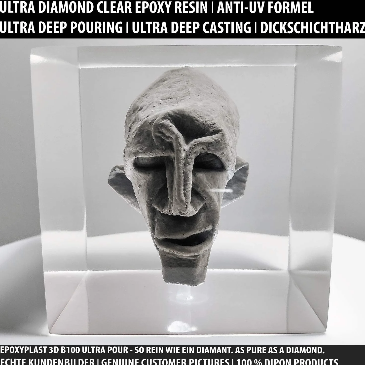 3,0 kg żywica epoksydowa żywica epoksydowa tworzywo sztuczne 3D B100 ULTRA POUR 11 cm (110 mm) wysokość do stołu rzecznego i ultra diamentowa, przezroczysta, maksymalna ochrona przed promieniowaniem