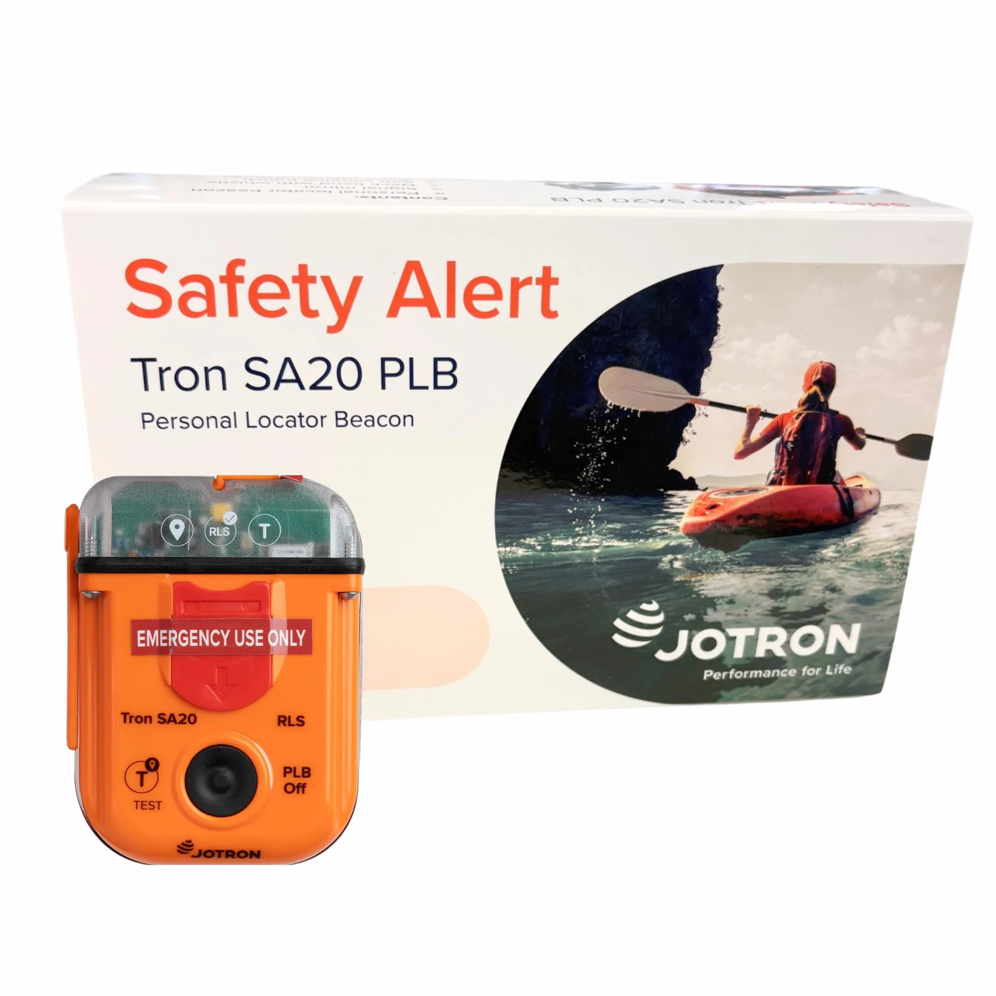 Jotron Tron SA20 PLB Osobisty lokalizator nawigacyjny | Kompaktowy i lekki | GPS i Galileo GNSS | Sygnał awaryjny 406 MHz | Wodoodporny | Zatwierdzony przez SOLAS | Reszta świata | Dostosowane